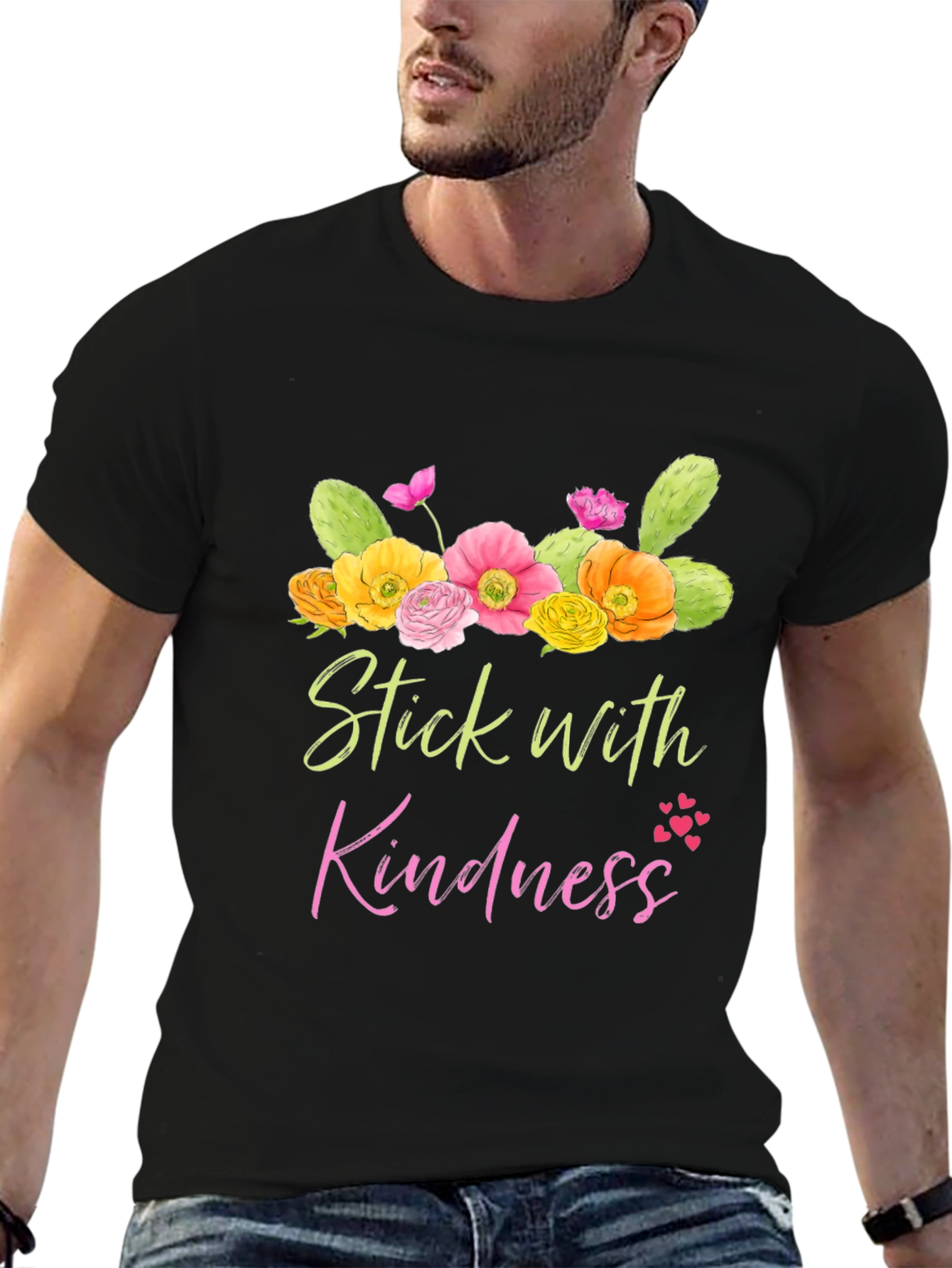 Black Stick with Kindness Graphic Tee view 6