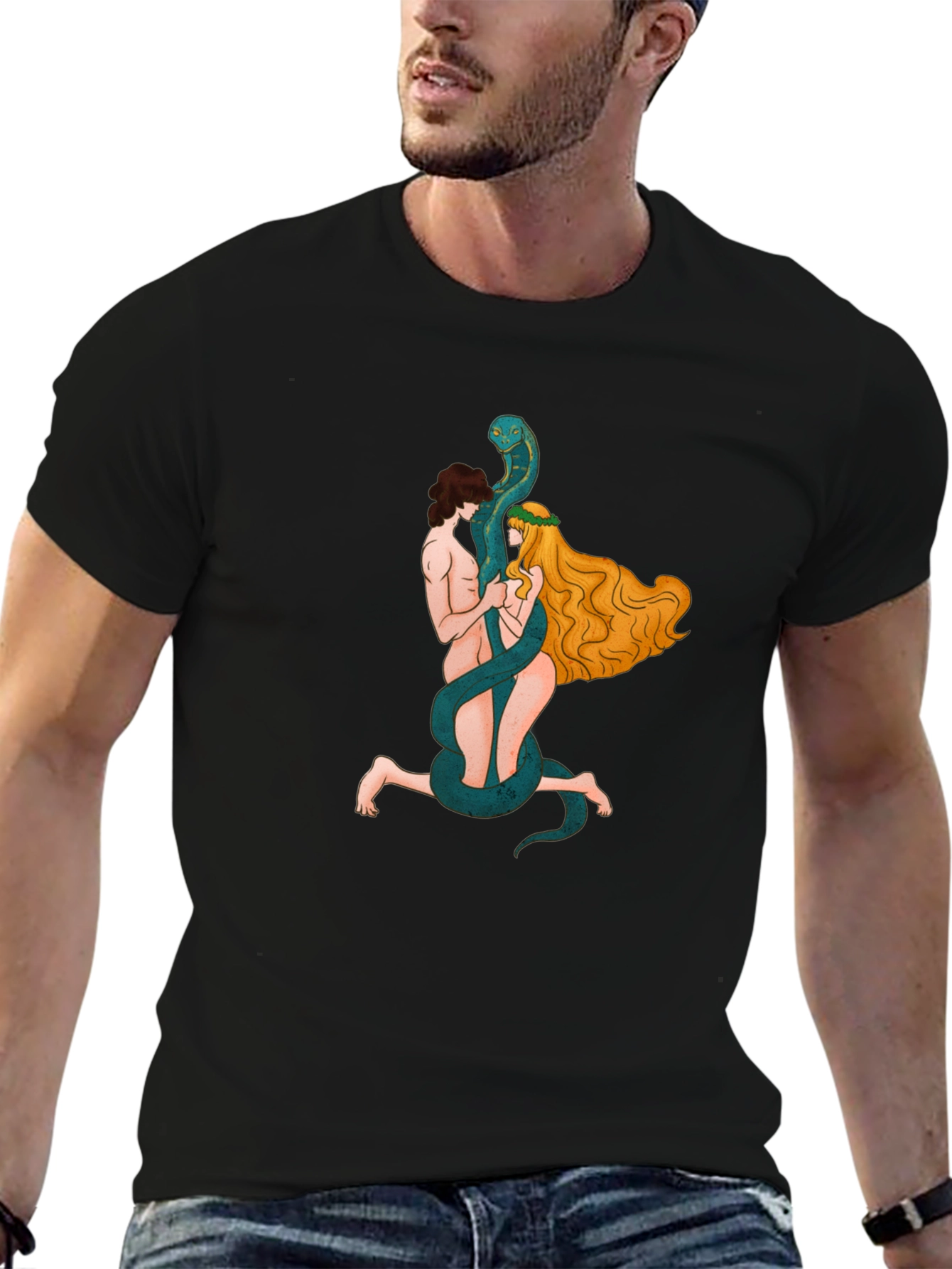 Black Adam and Eve Graphic Tee view 6
