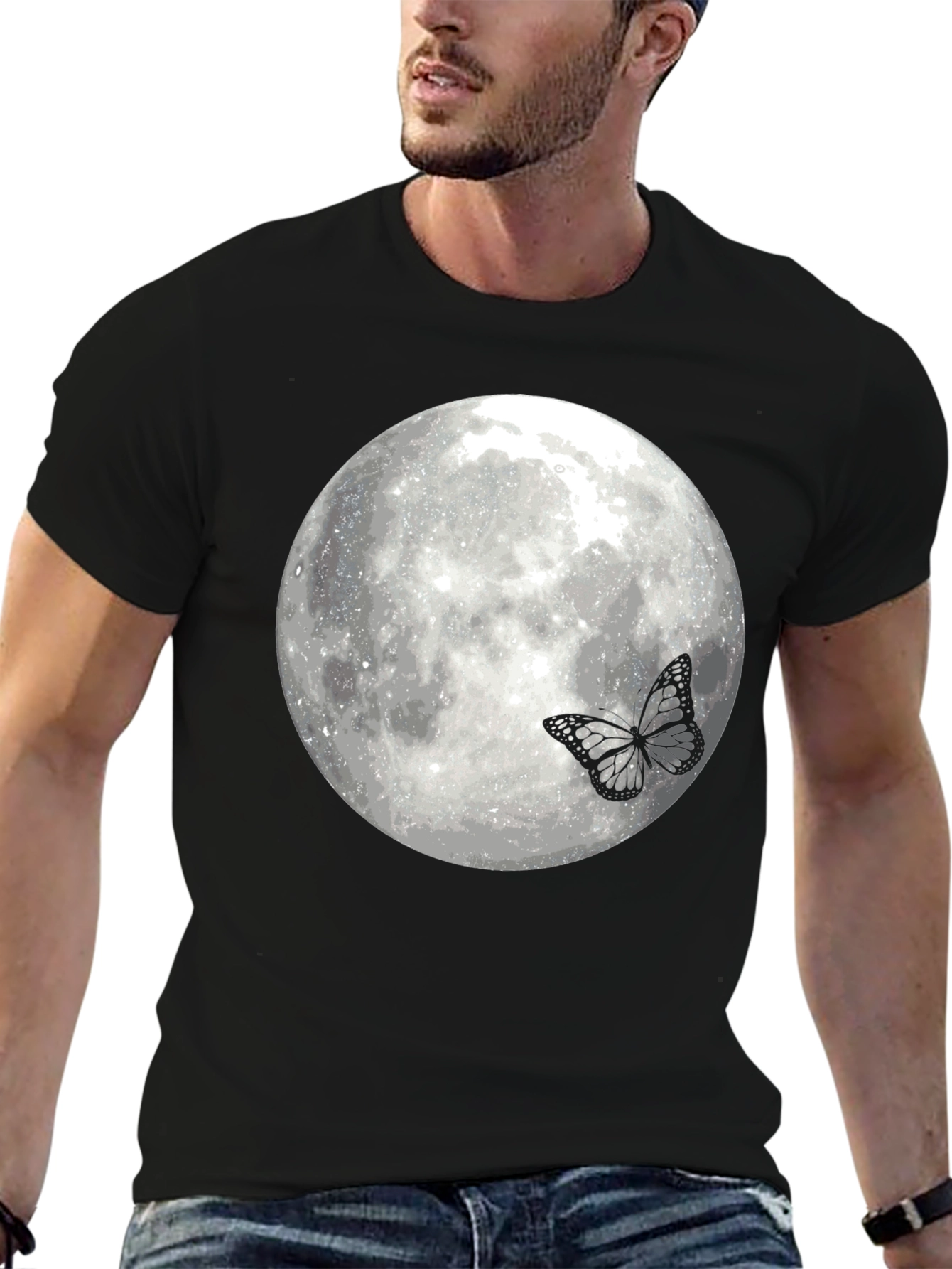 Black Moon Butterfly Graphic Tee view 6