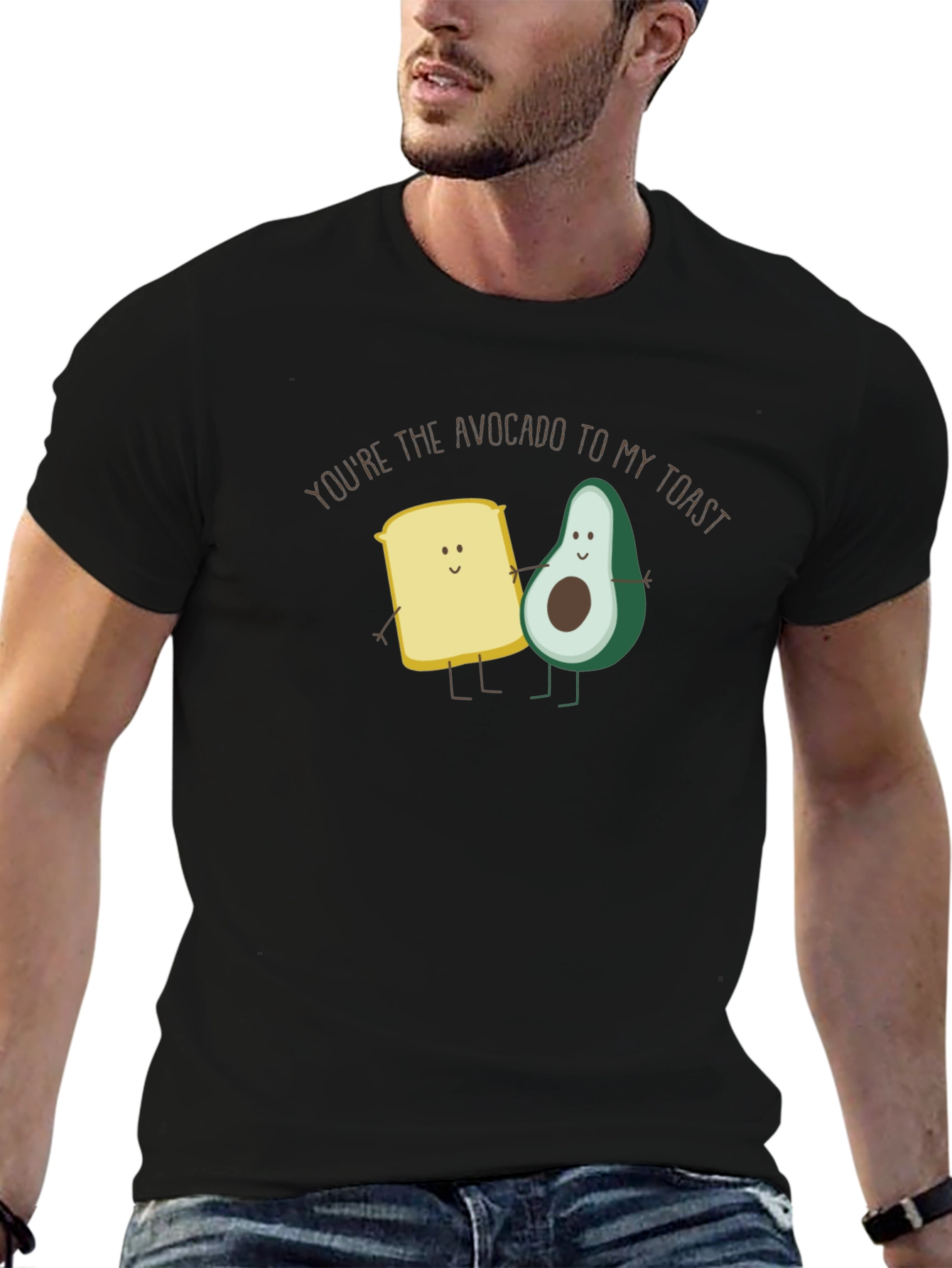 Black Avocado Toast Funny Graphic Tee - Black view 6