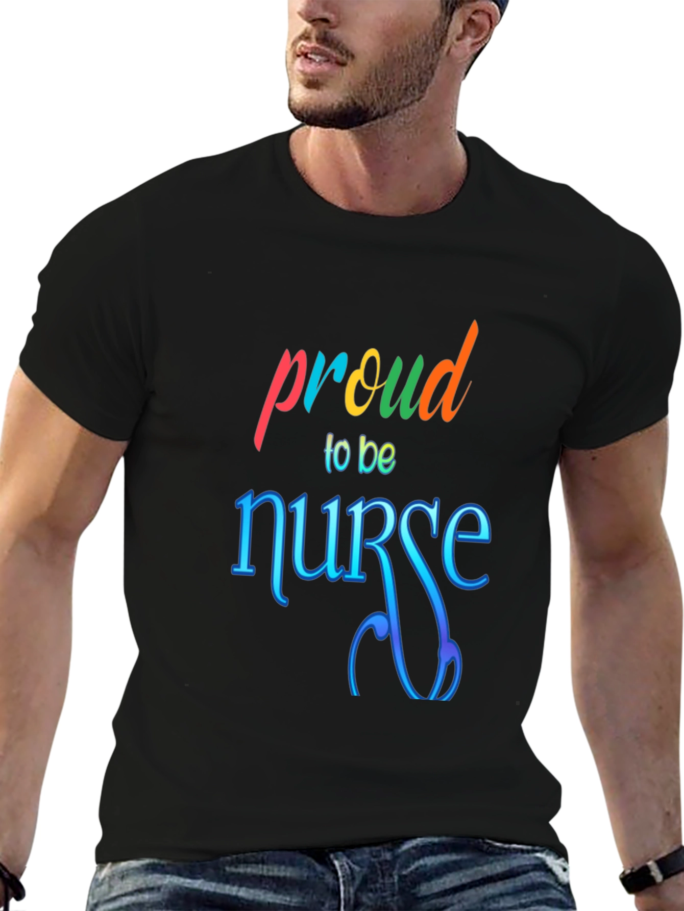 Black Proud Nurse Graphic Tee - Soft Cotton Comfort view 6