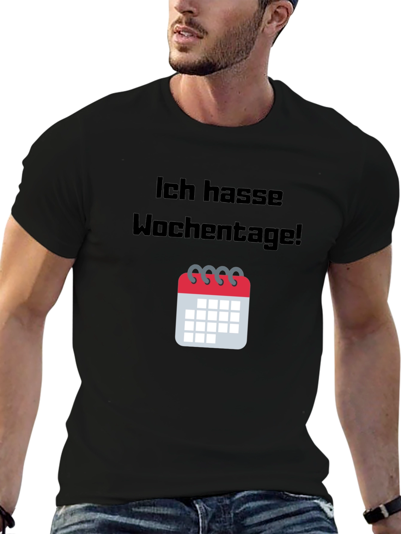 Black Ich Hasse Wochentage! T-Shirt view 6