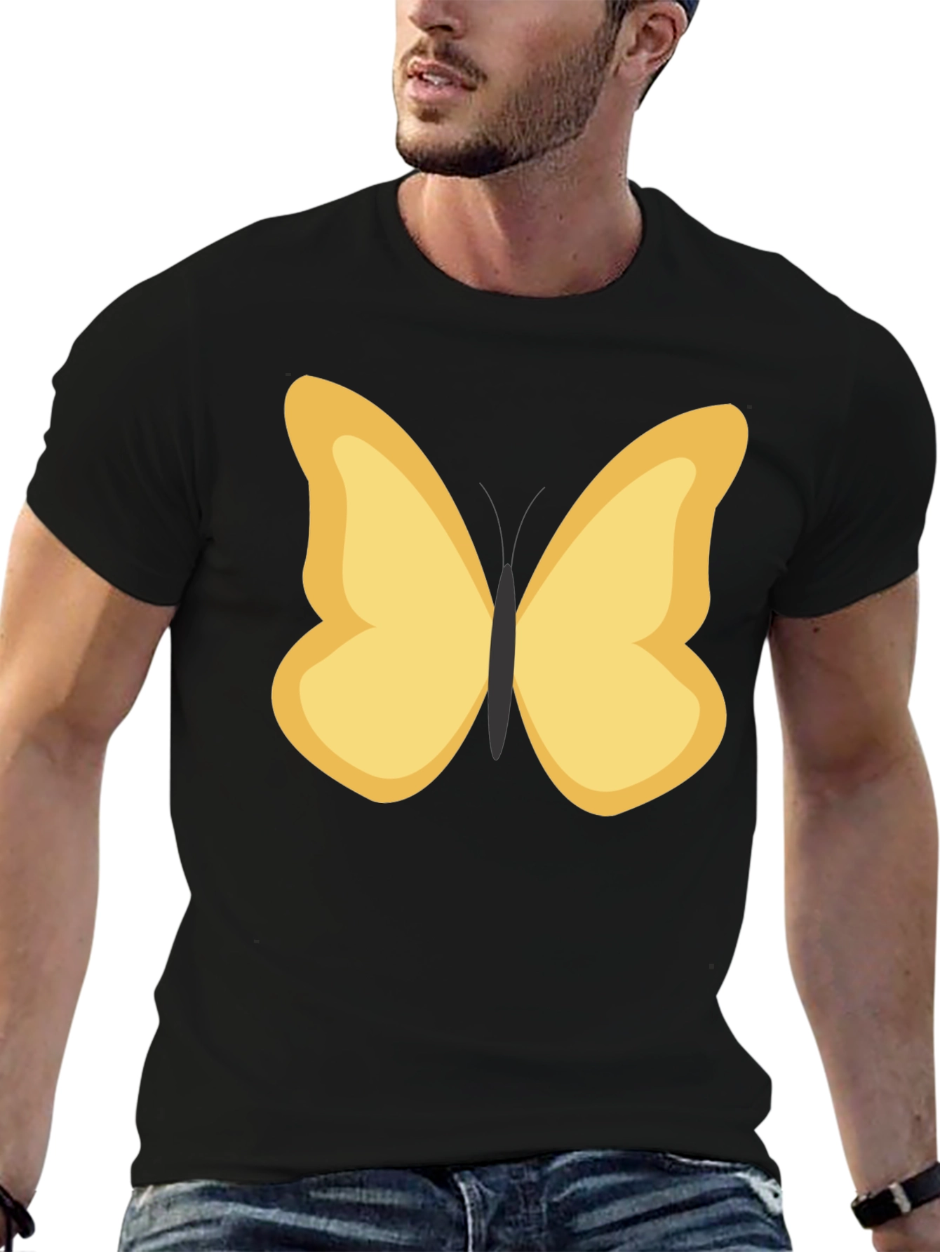 Black Butterfly Graphic Tee - Stylish Casual Wear view 6