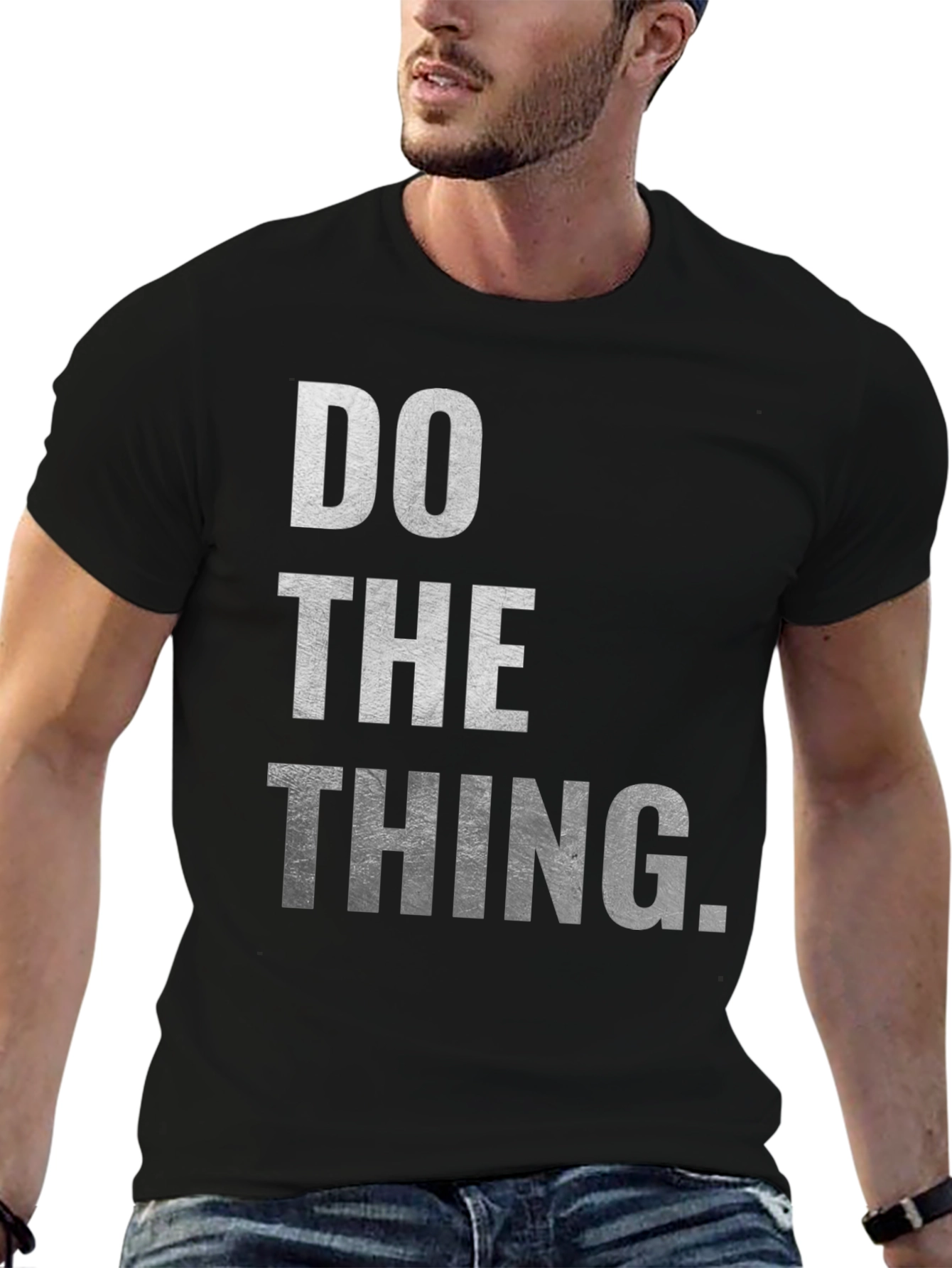 Black Do The Thing T-Shirt - Motivational Graphic Tee view 6