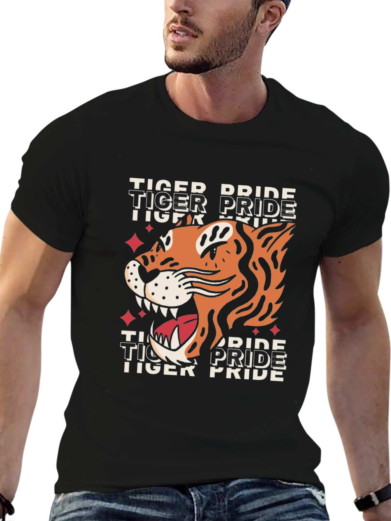 Black Tiger Pride Graphic Tee - Bold Animal Print view 6