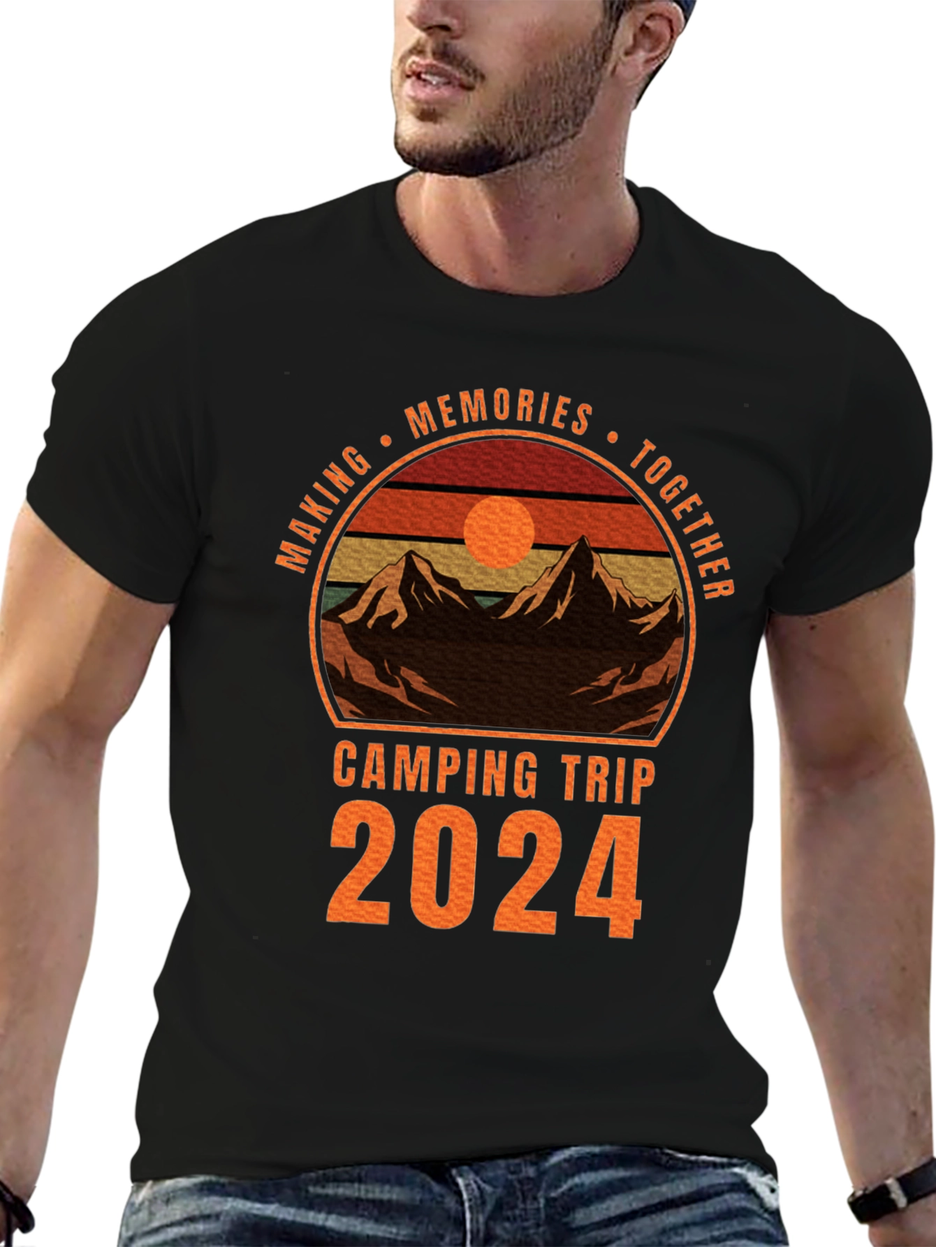 Black Camping Trip 2024 Memories T-Shirt view 6