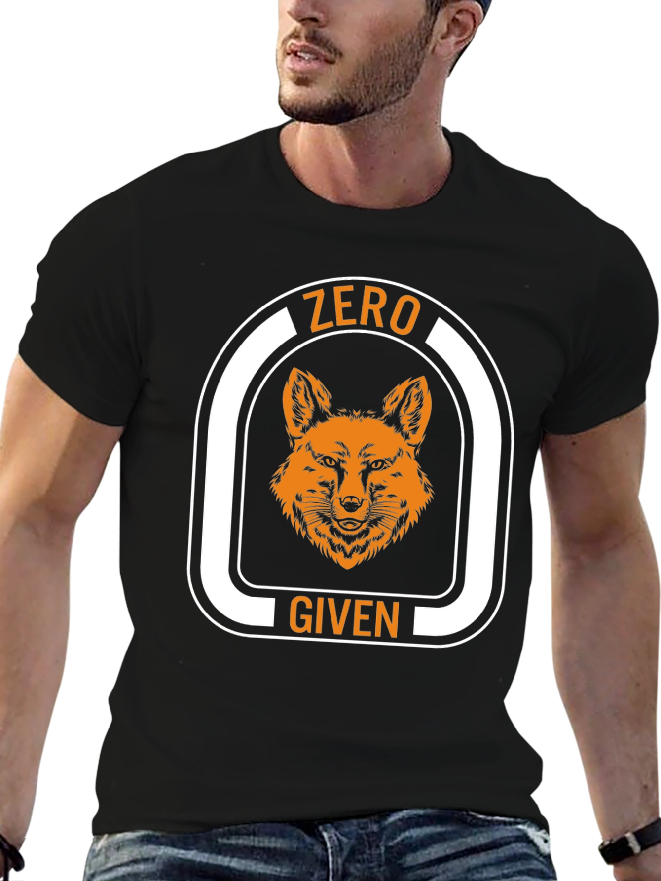 Black Zero Fox Given Graphic Tee - Novelty T-Shirt view 6
