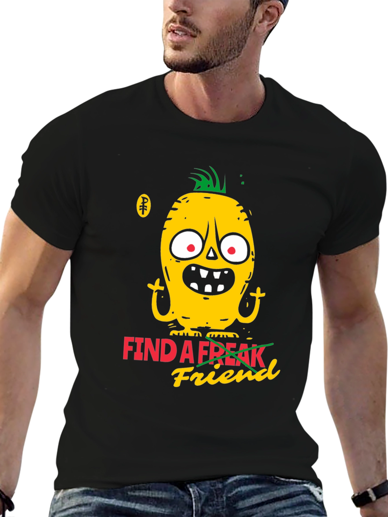 Black Find a Freak Friend Graphic Tee - Black view 6