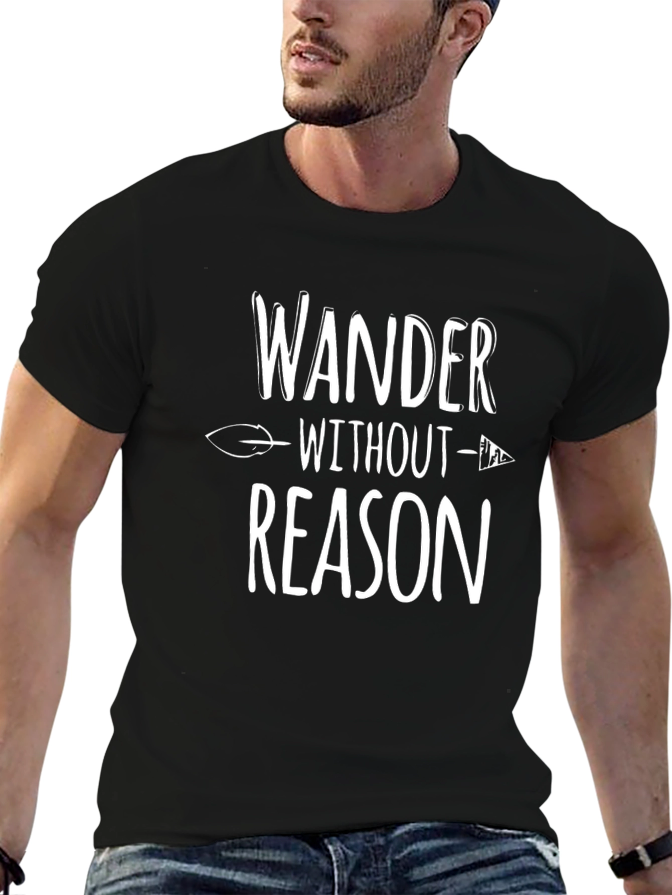 Black Wander Without Reason Black Graphic Tee view 6