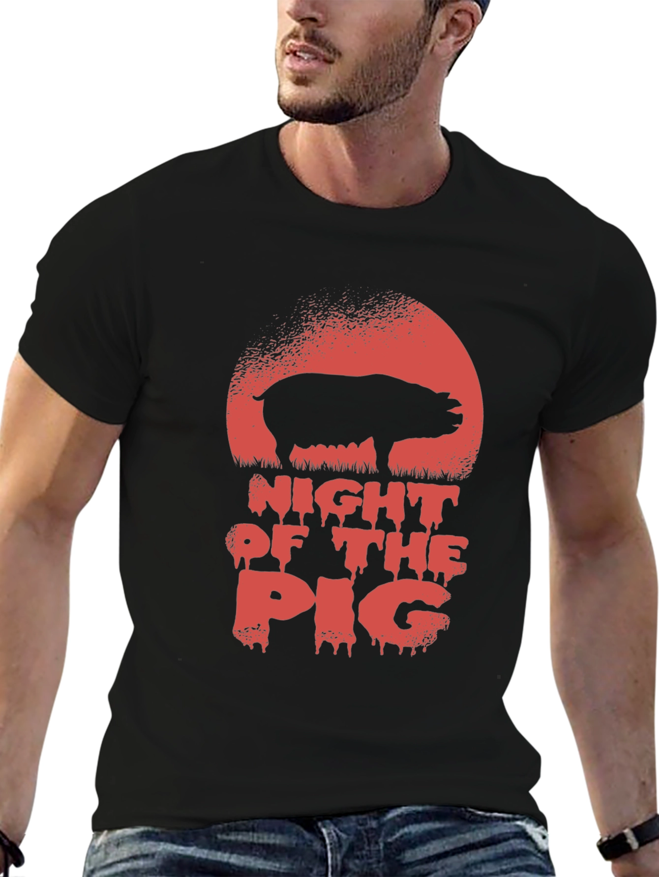 Black Night of the Pig Graphic Tee view 6