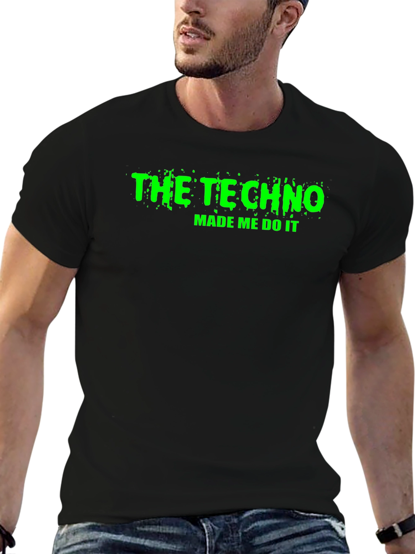 Black The Techno Made Me Do It T-Shirt view 6