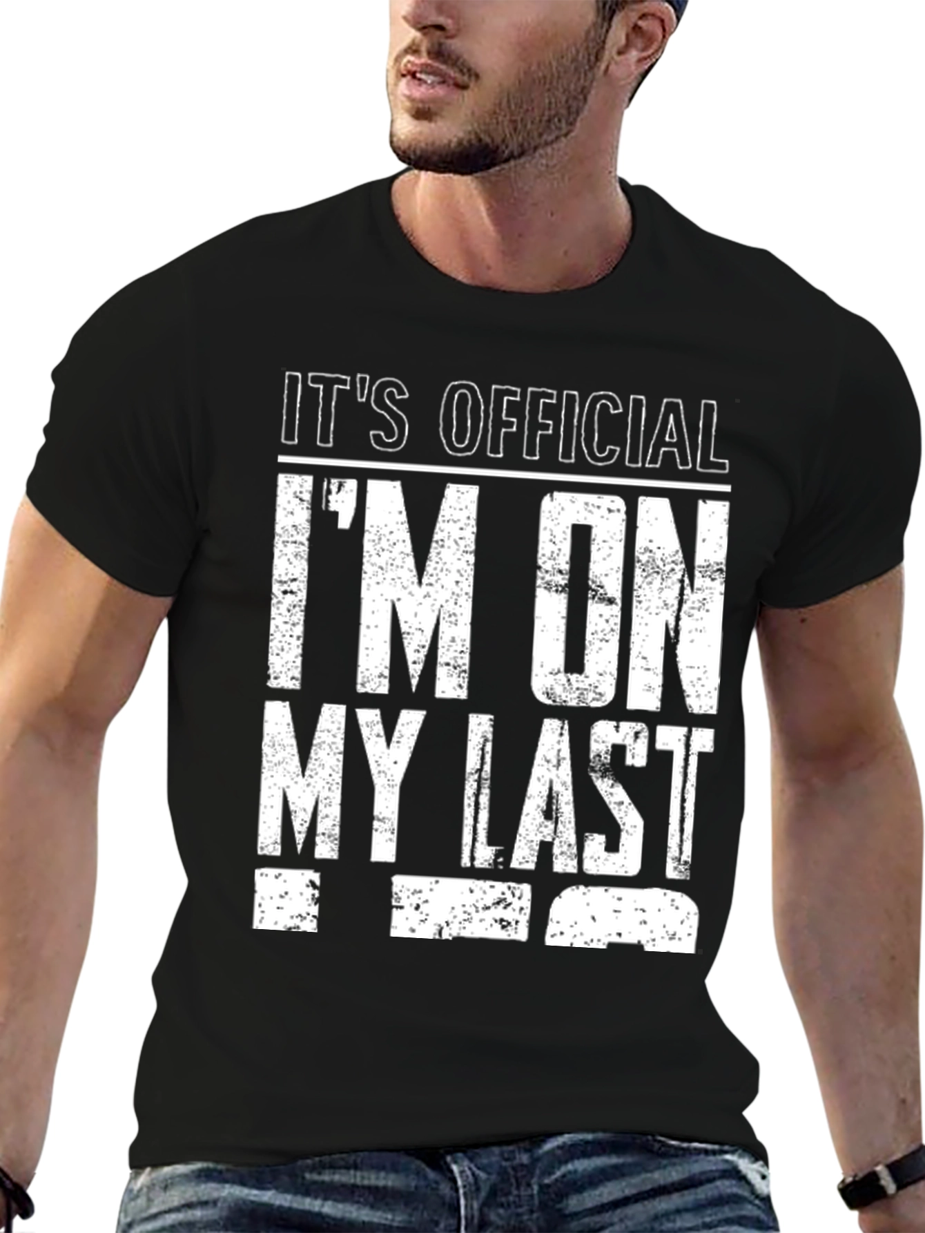 Black It's Official Last Nerve Funny T-Shirt view 6