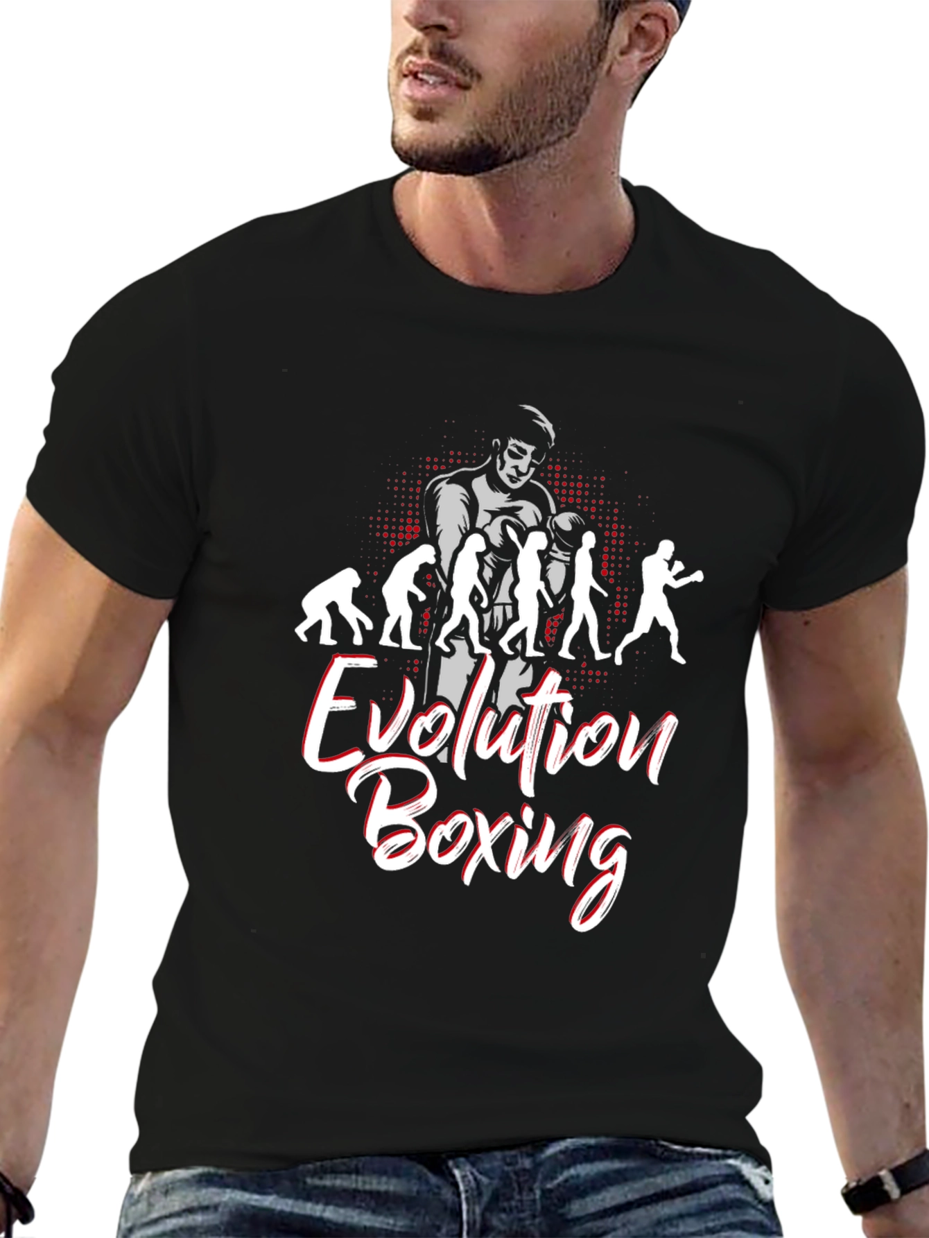 Black Evolution Boxing Graphic T-Shirt view 6