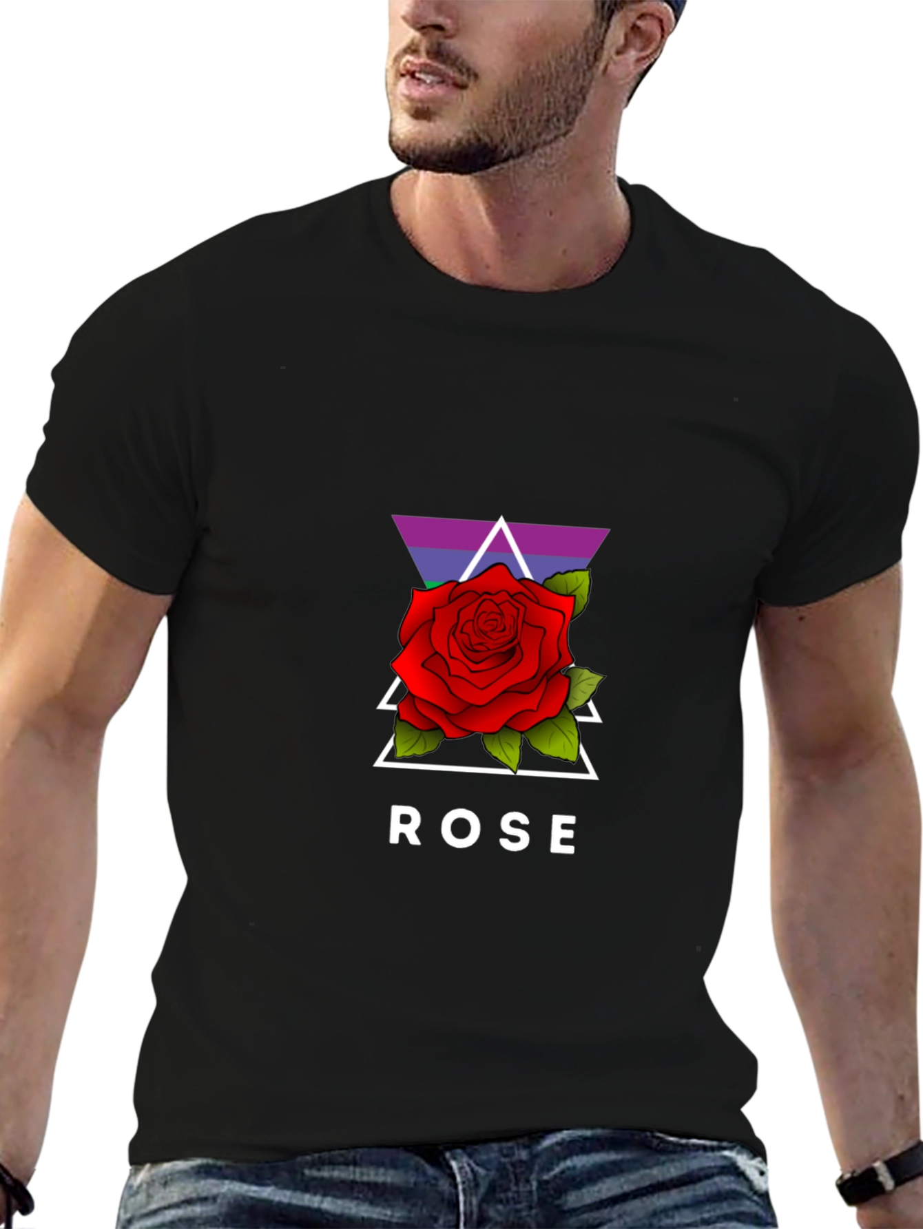 Black Rose Graphic Black T-Shirt view 6