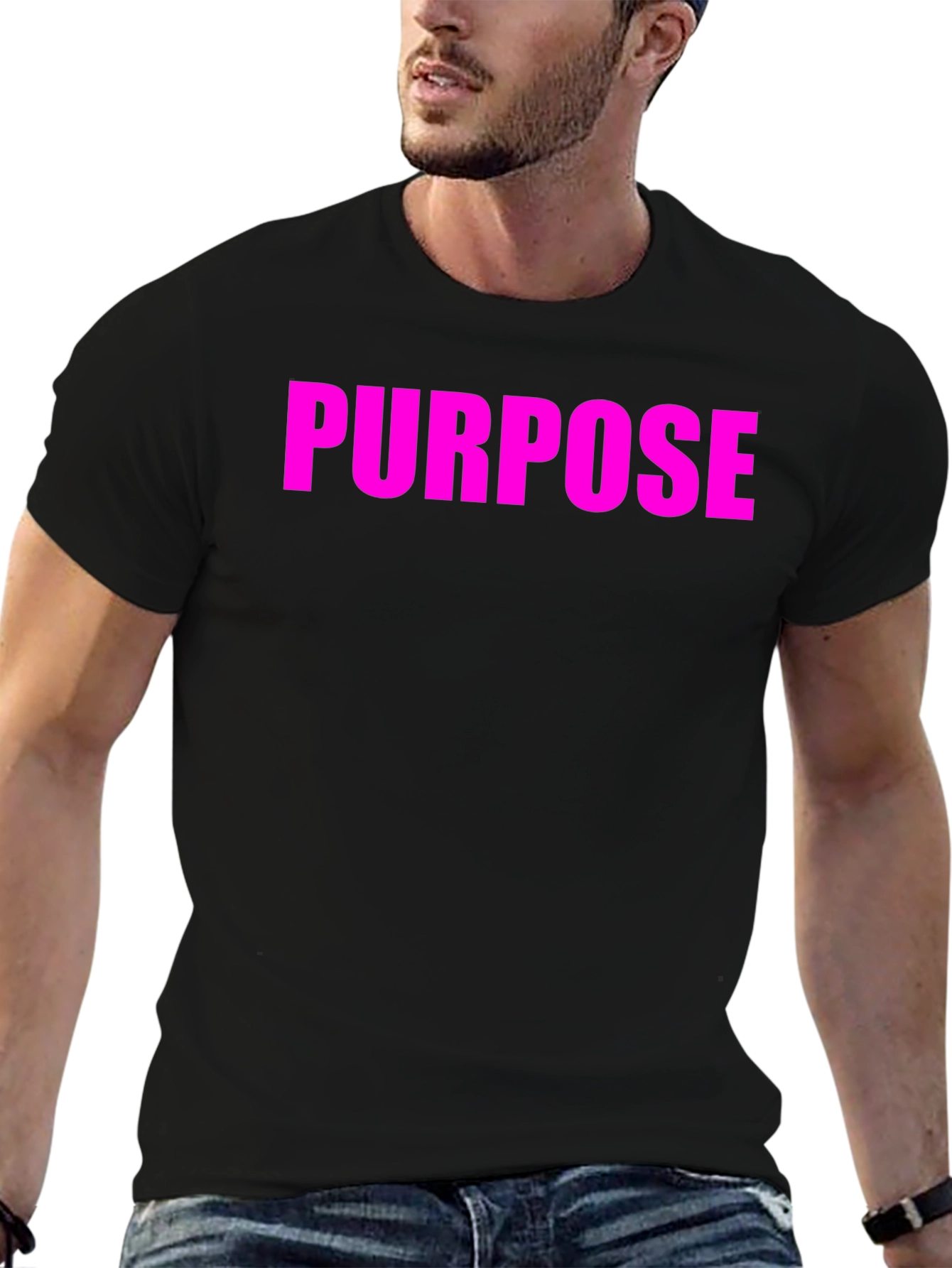 Black Purpose Tee - Bold Statement T-Shirt view 6