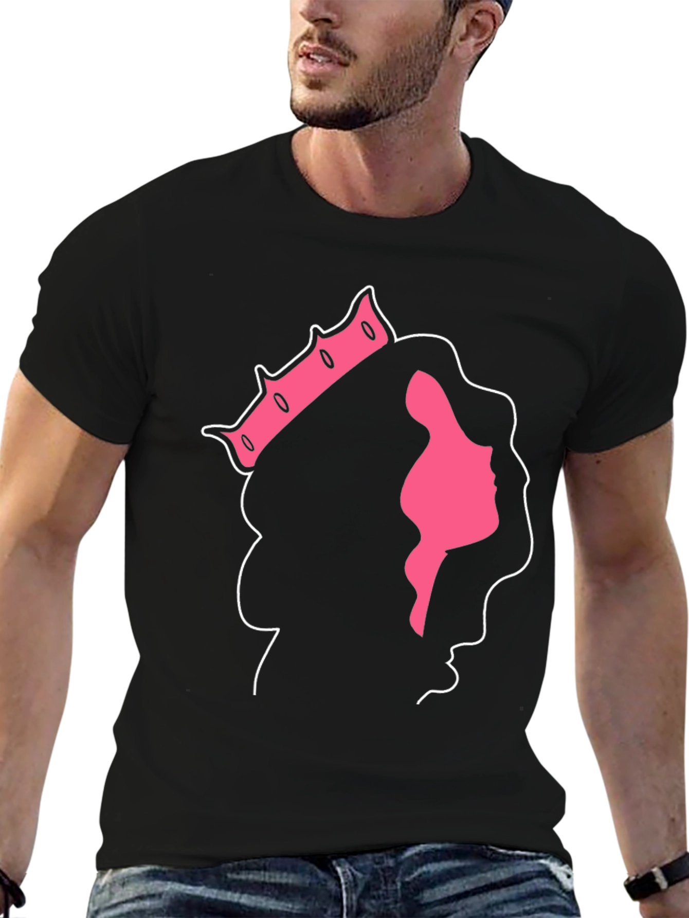 Black Queen Silhouette Black T-Shirt view 6