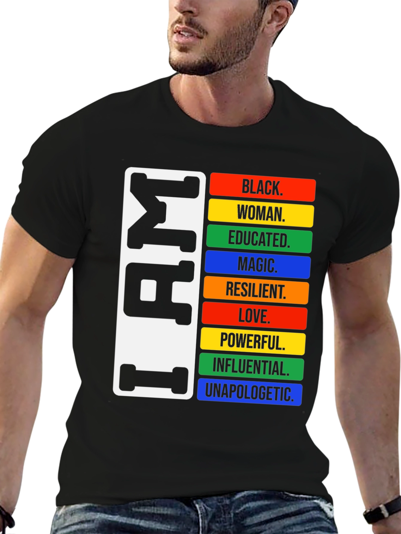 Black I AM Black Woman T-Shirt view 6