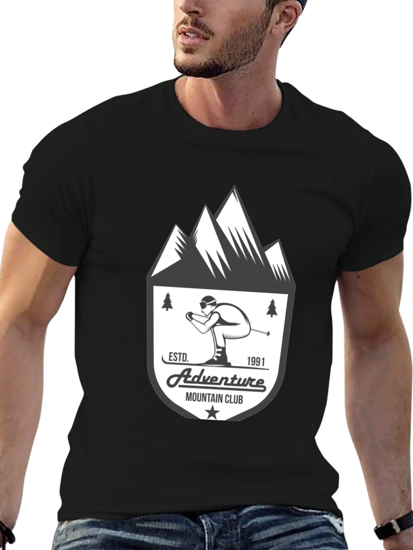 Black Adventure Mountain Club T-Shirt view 6