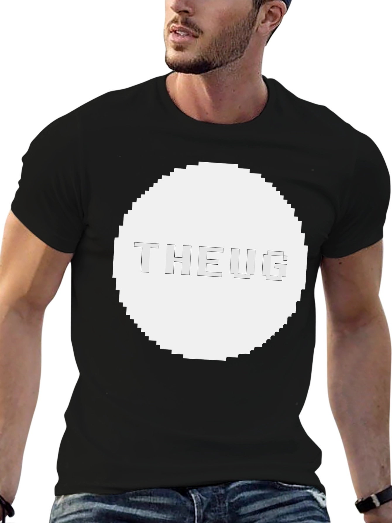 Black THEUG Pixelated Graphic Black T-Shirt view 6