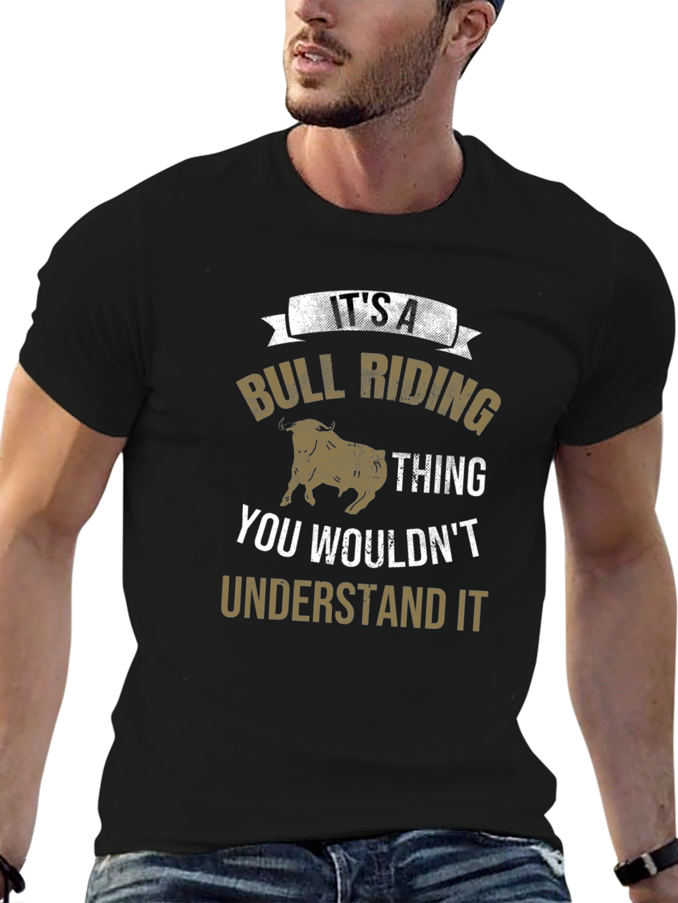 Black Bull Riding Thing T-Shirt view 6