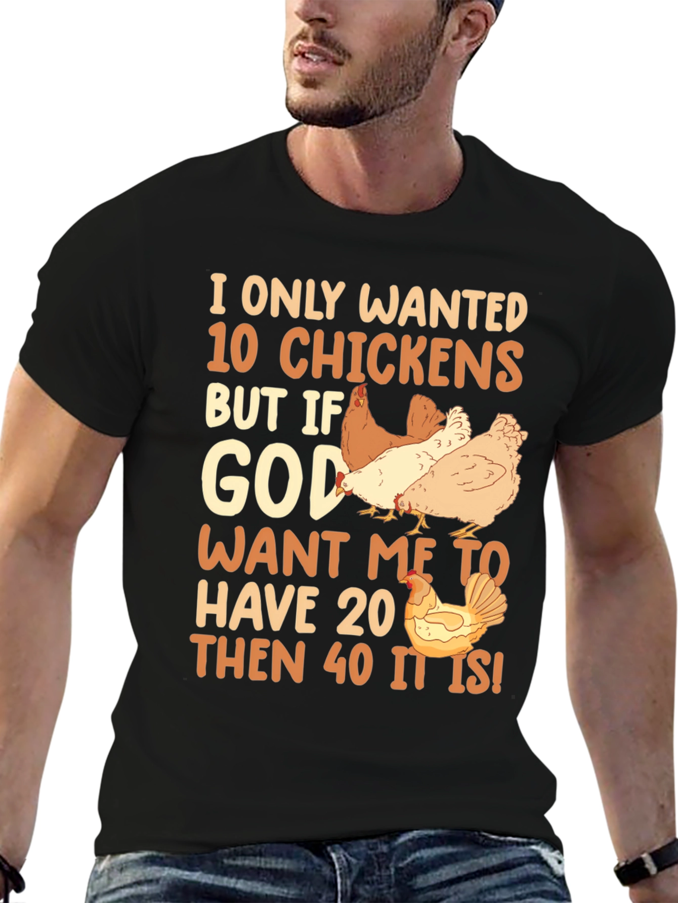 Black I Only Wanted 10 Chickens Graphic Tee view 6