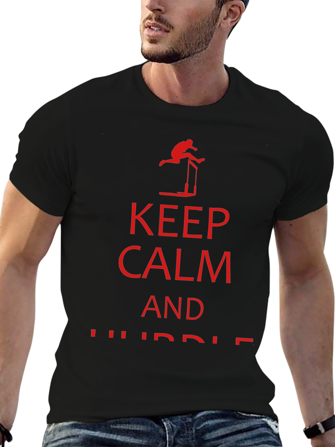 Black Keep Calm and Hurdle Black T-Shirt view 6