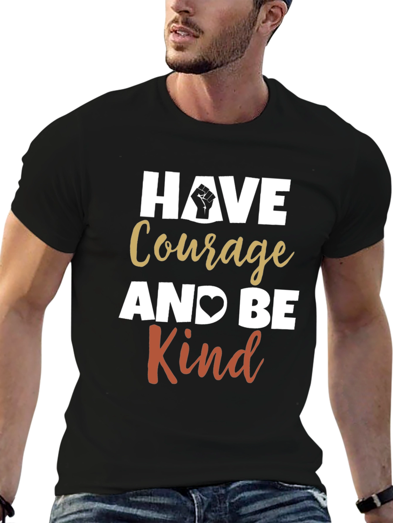 Black Courage and Kindness Graphic Tee view 6