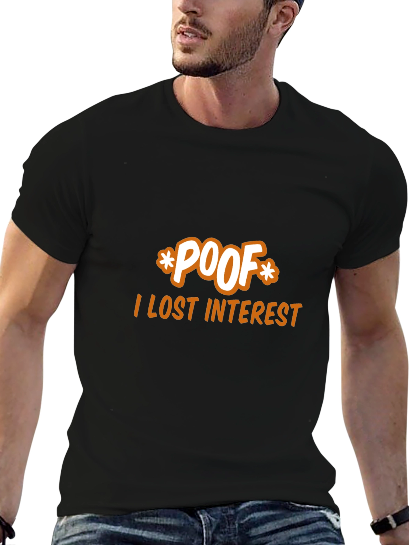 Black "POOF I Lost Interest" Graphic Print Tee view 6