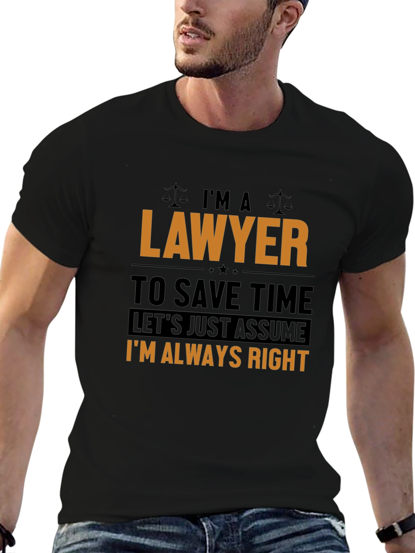 Black Lawyer T-Shirt: I'm Always Right, Funny Legal Tee view 6