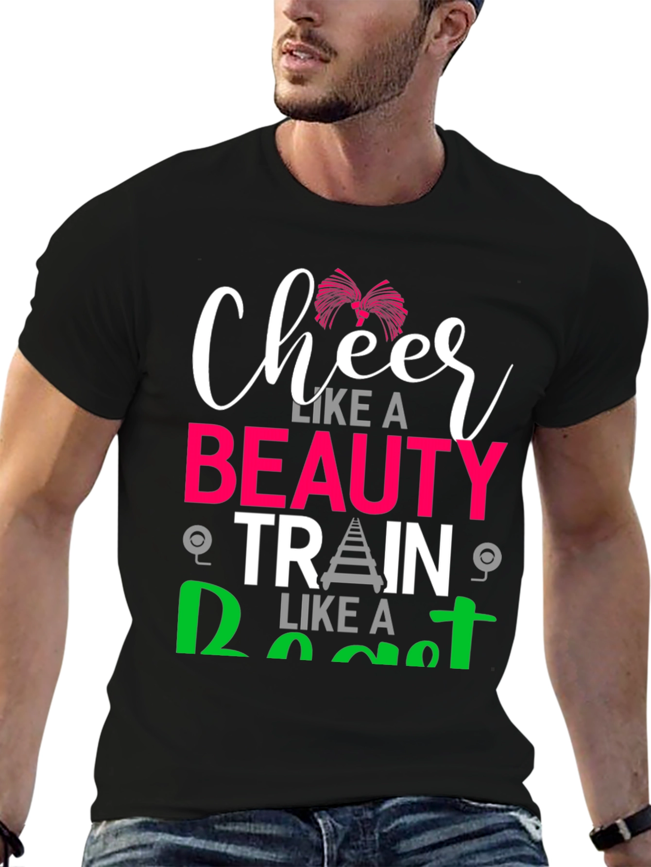 Black Cheer Beauty Train Donut T-Shirt view 6