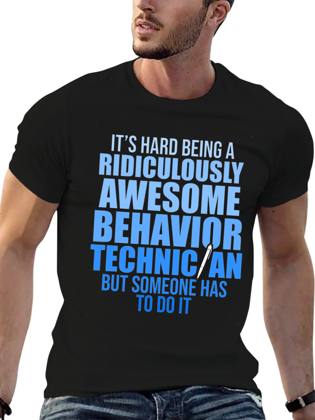Black Ridiculously Awesome Behavior Technician T-Shirt view 6