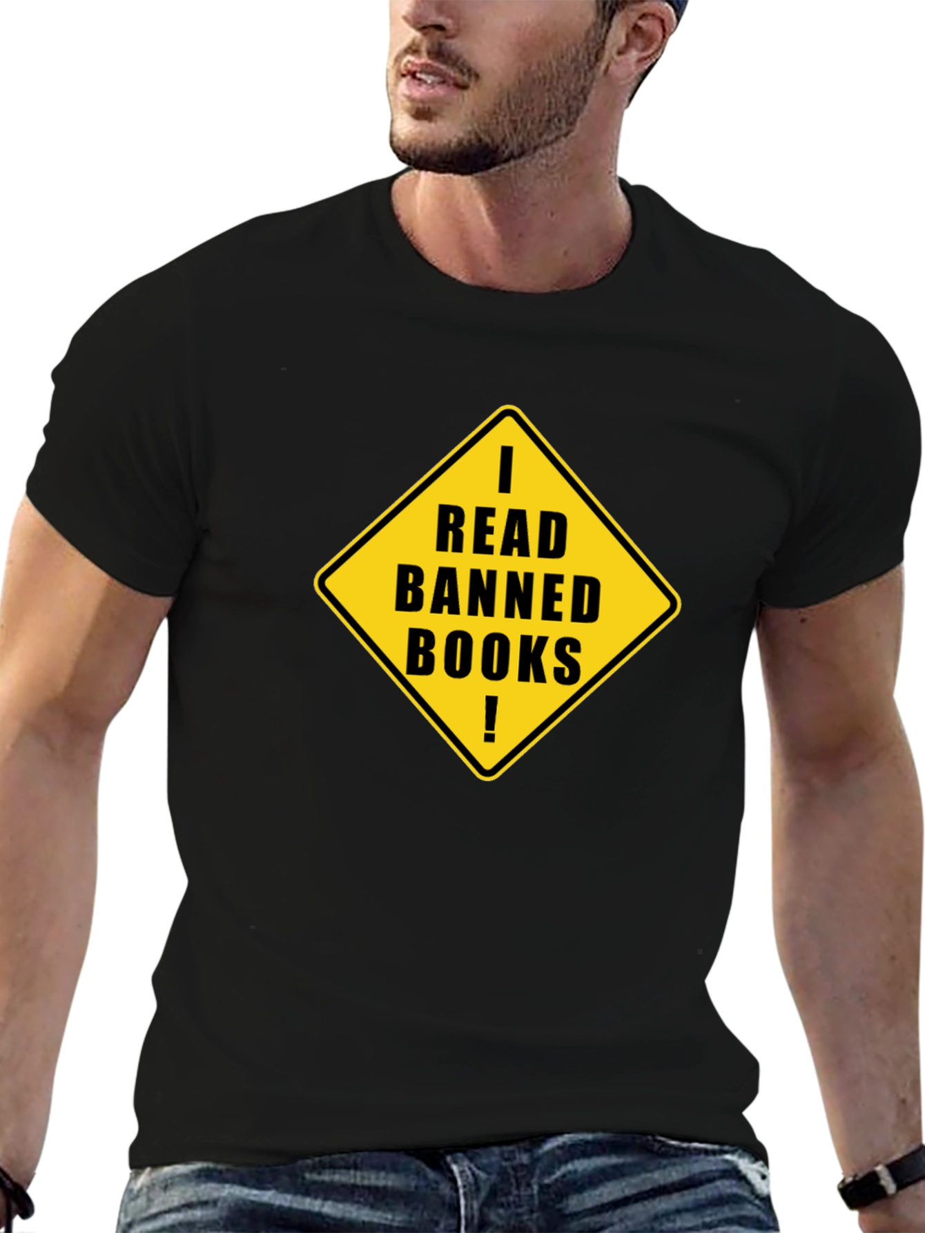 Black I Read Banned Books T-Shirt - Black view 6
