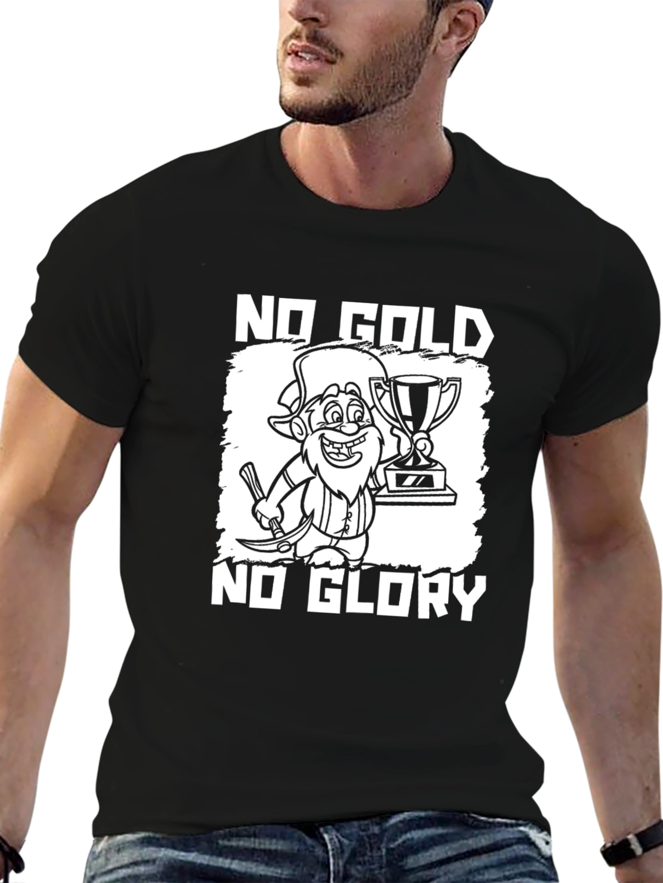Black No Gold No Glory Graphic T-Shirt view 6