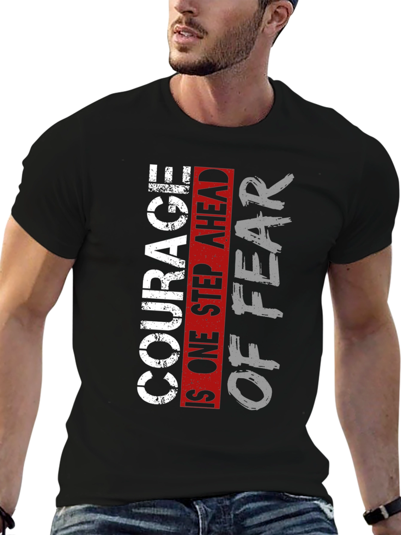 Black Courage Over Fear Graphic T-Shirt view 6