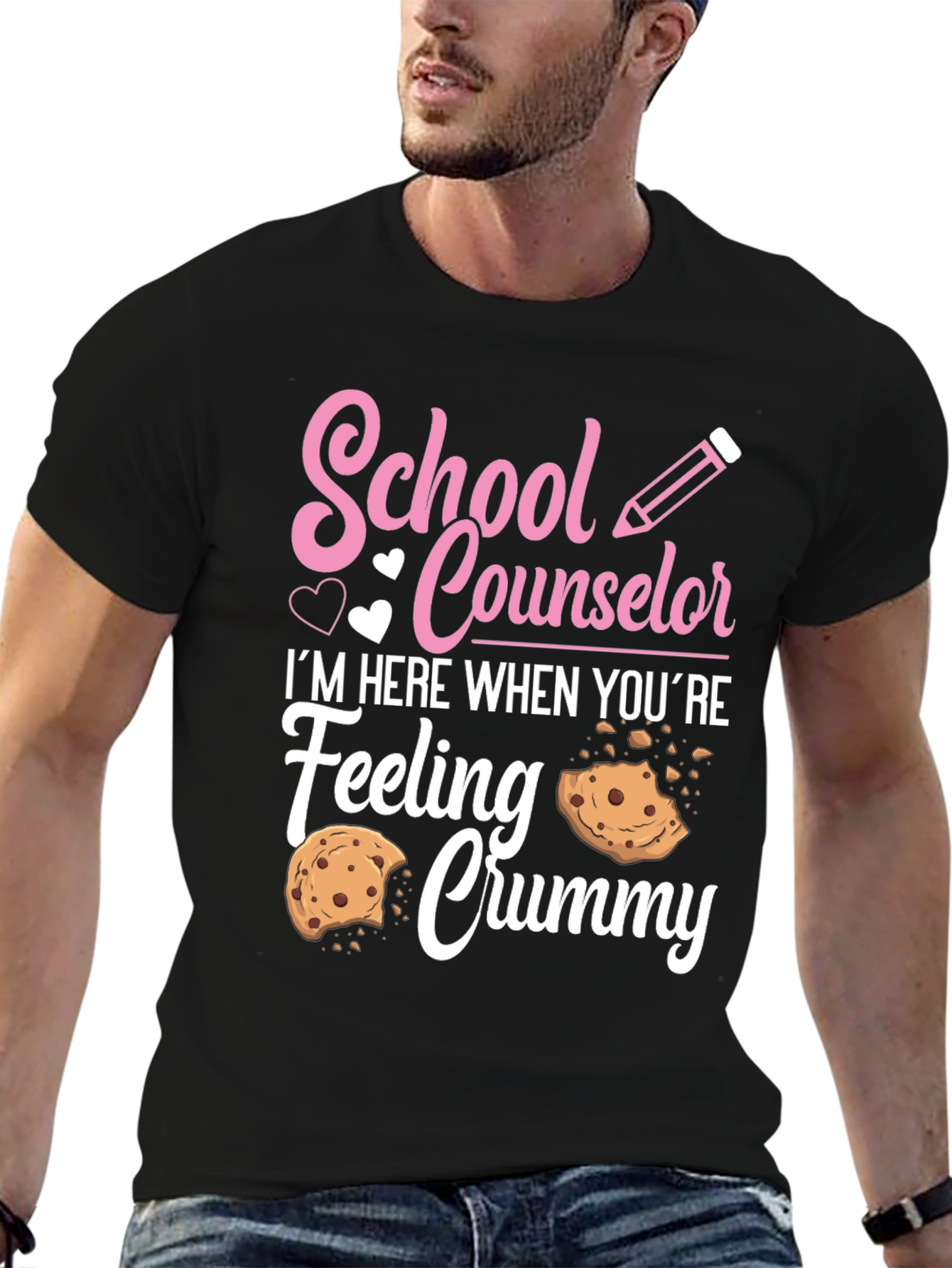 Black School Counselor Crummy Cookie T-Shirt view 6