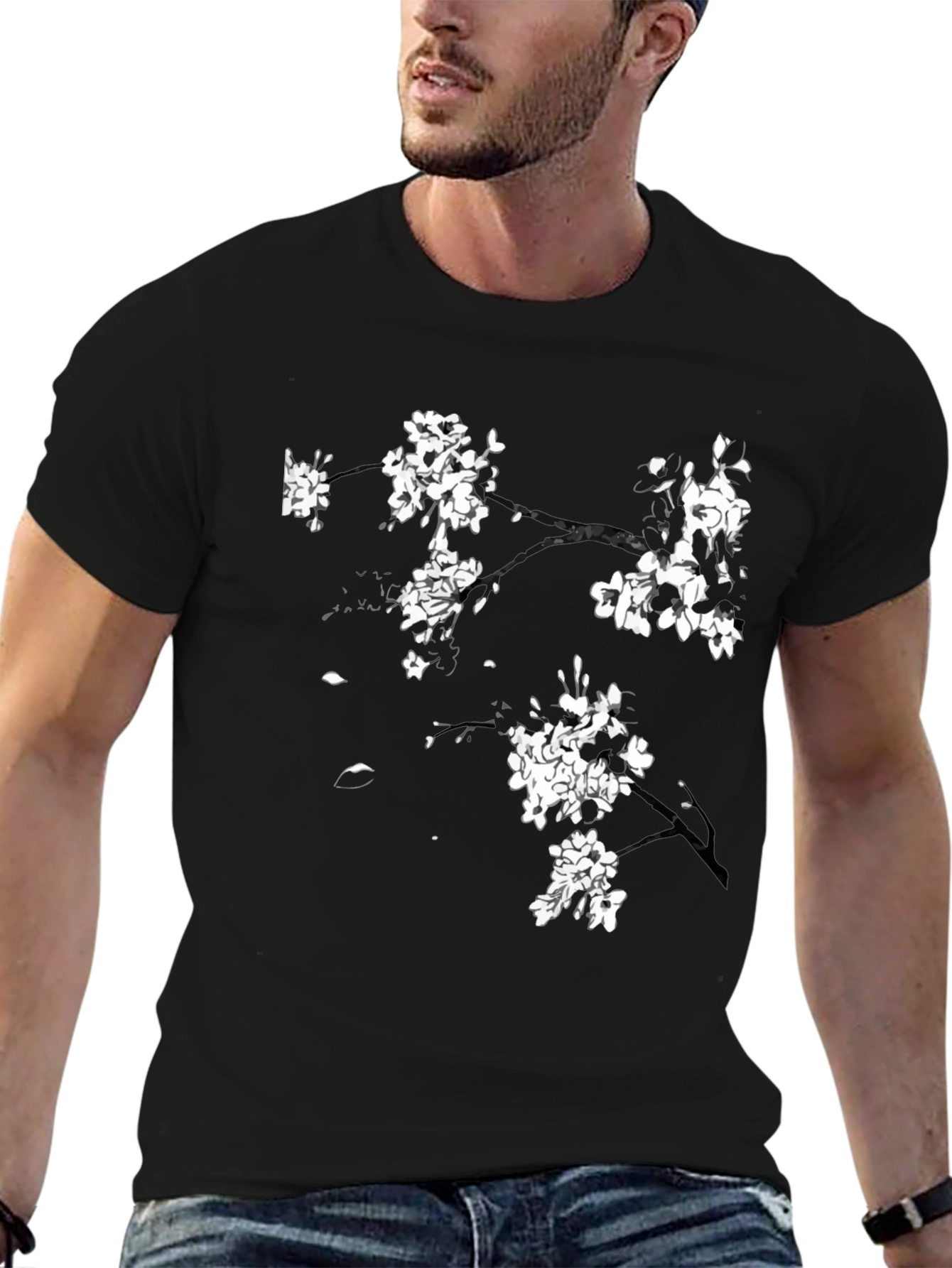 Black Blossom Branch Black Tee view 6