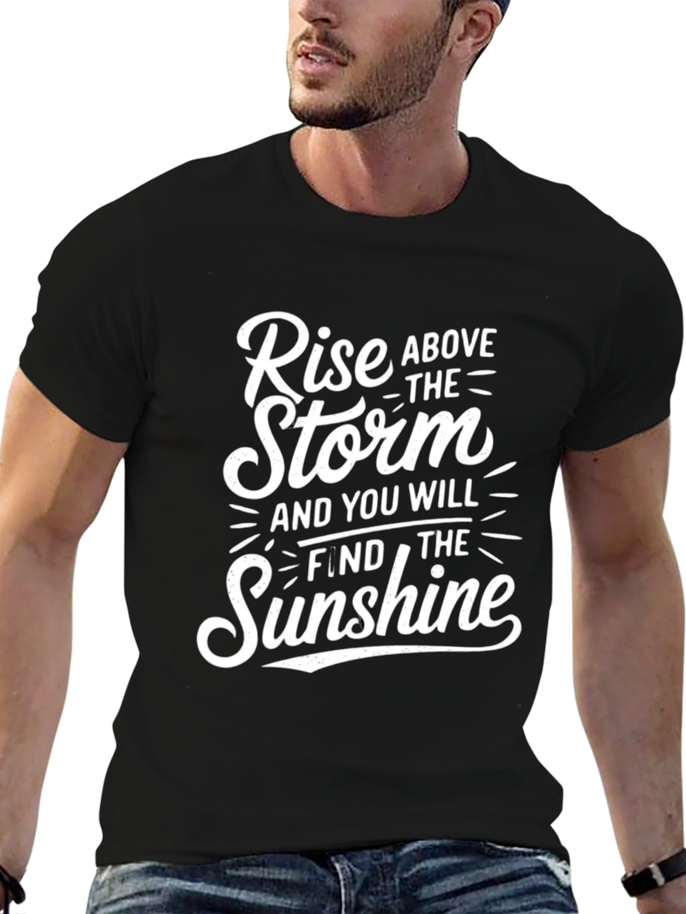 Black Rise Above the Storm Graphic Tee - Black view 6