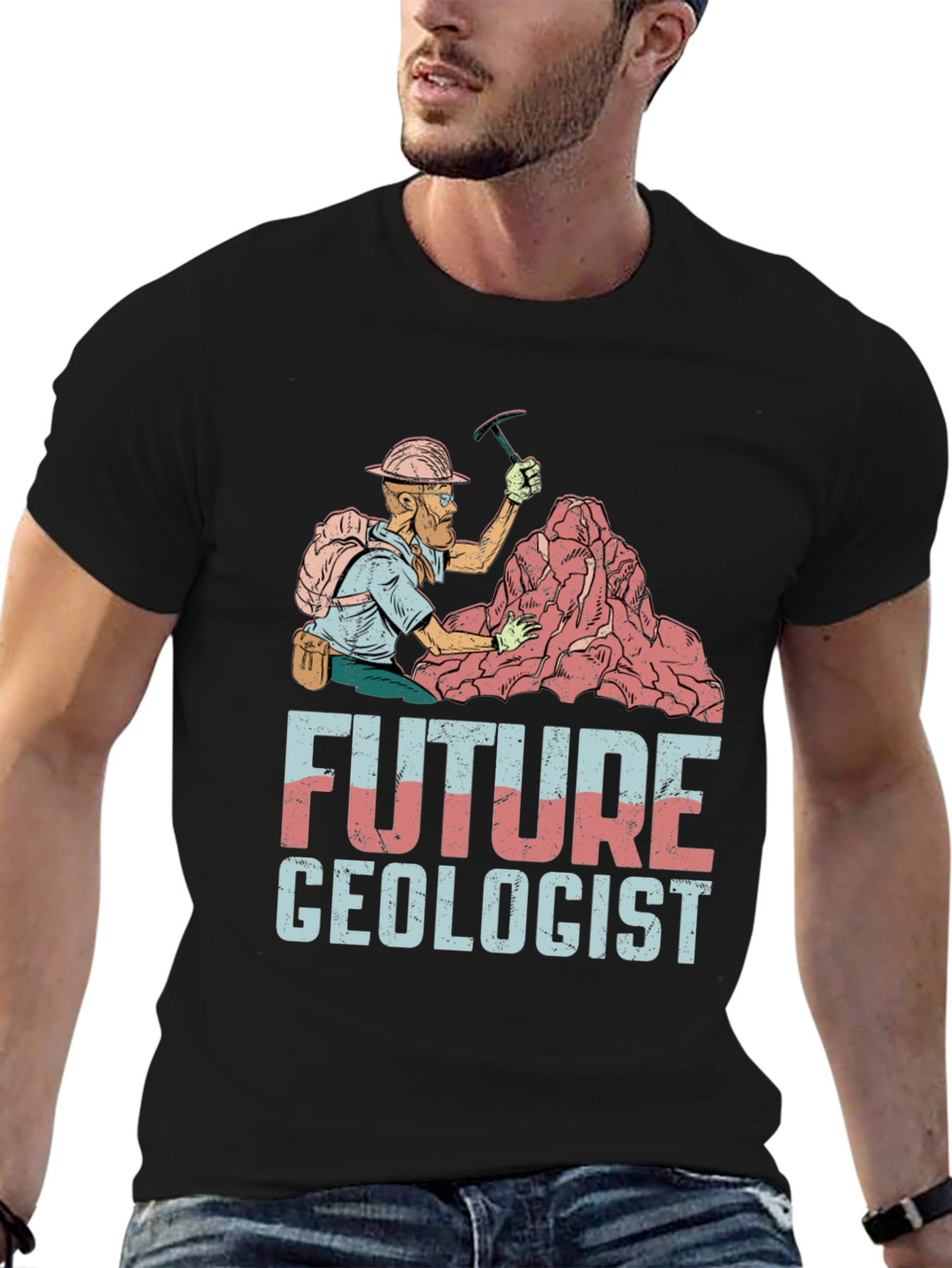 Black Future Geologist T-Shirt - Rock Collector Tee view 6