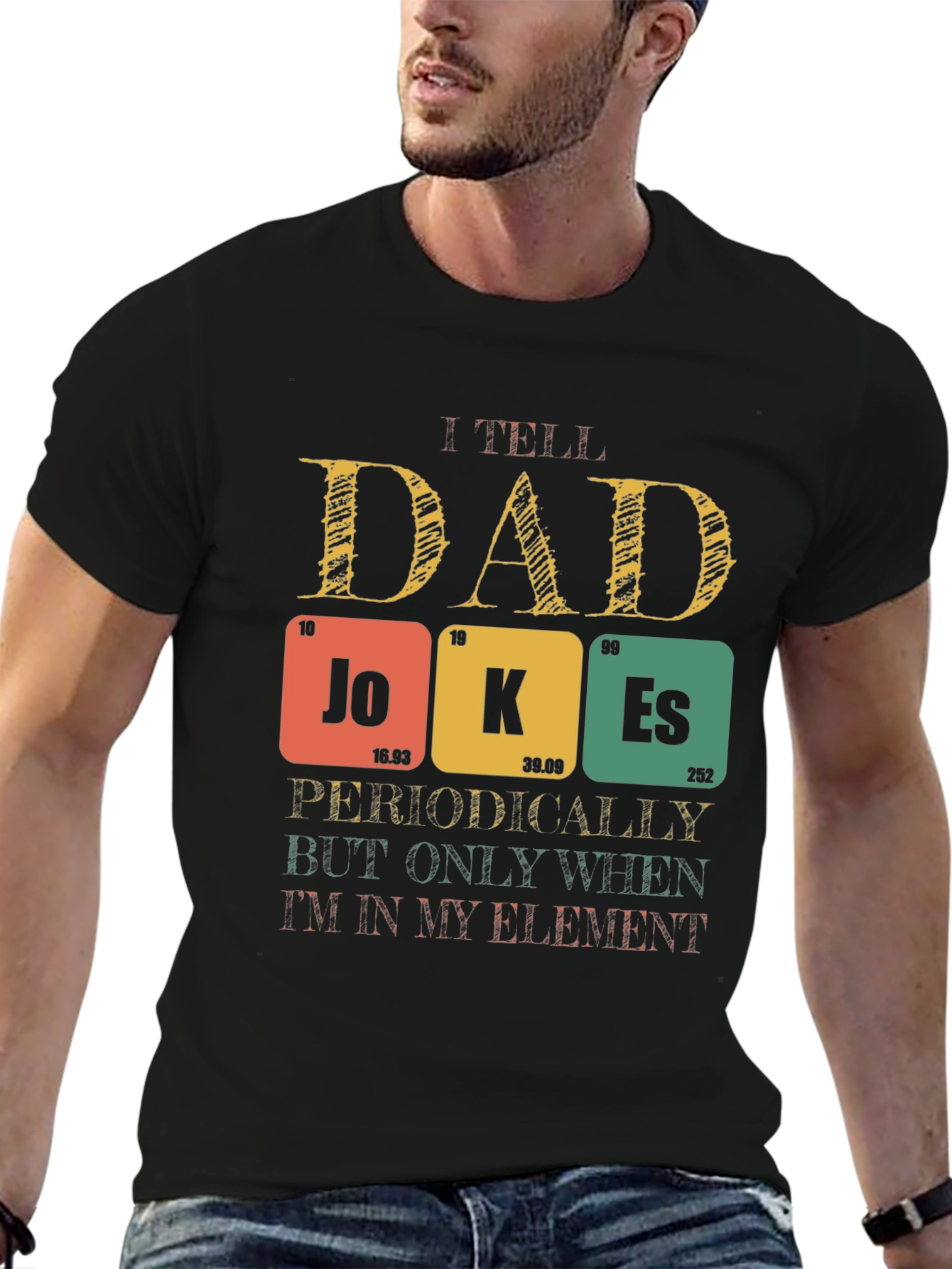 Black Dad Jokes T-Shirt - Periodic Table Element Pun view 6