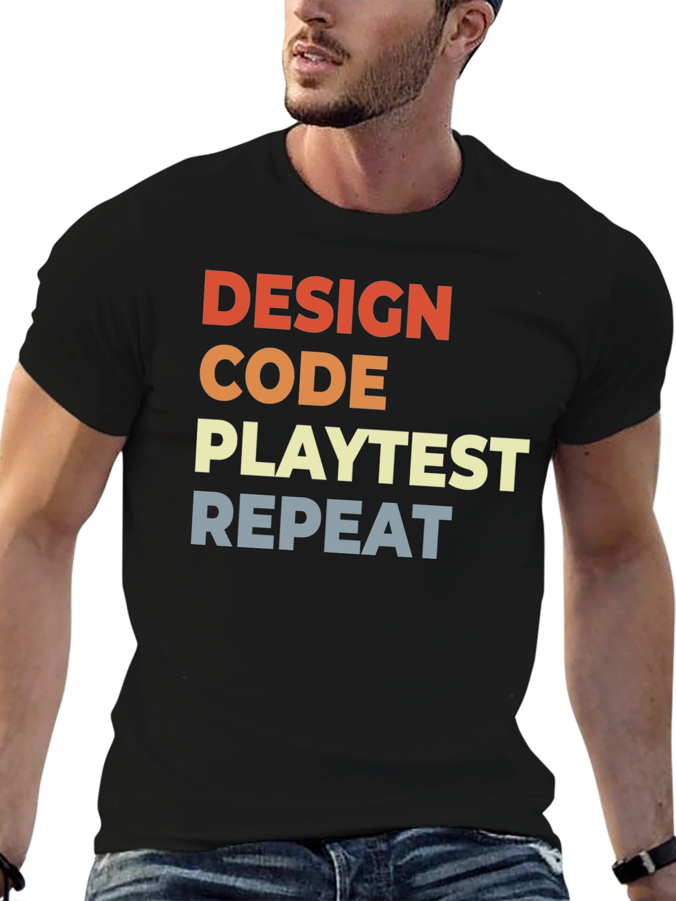 Black Design Code Playtest Repeat T-Shirt view 6