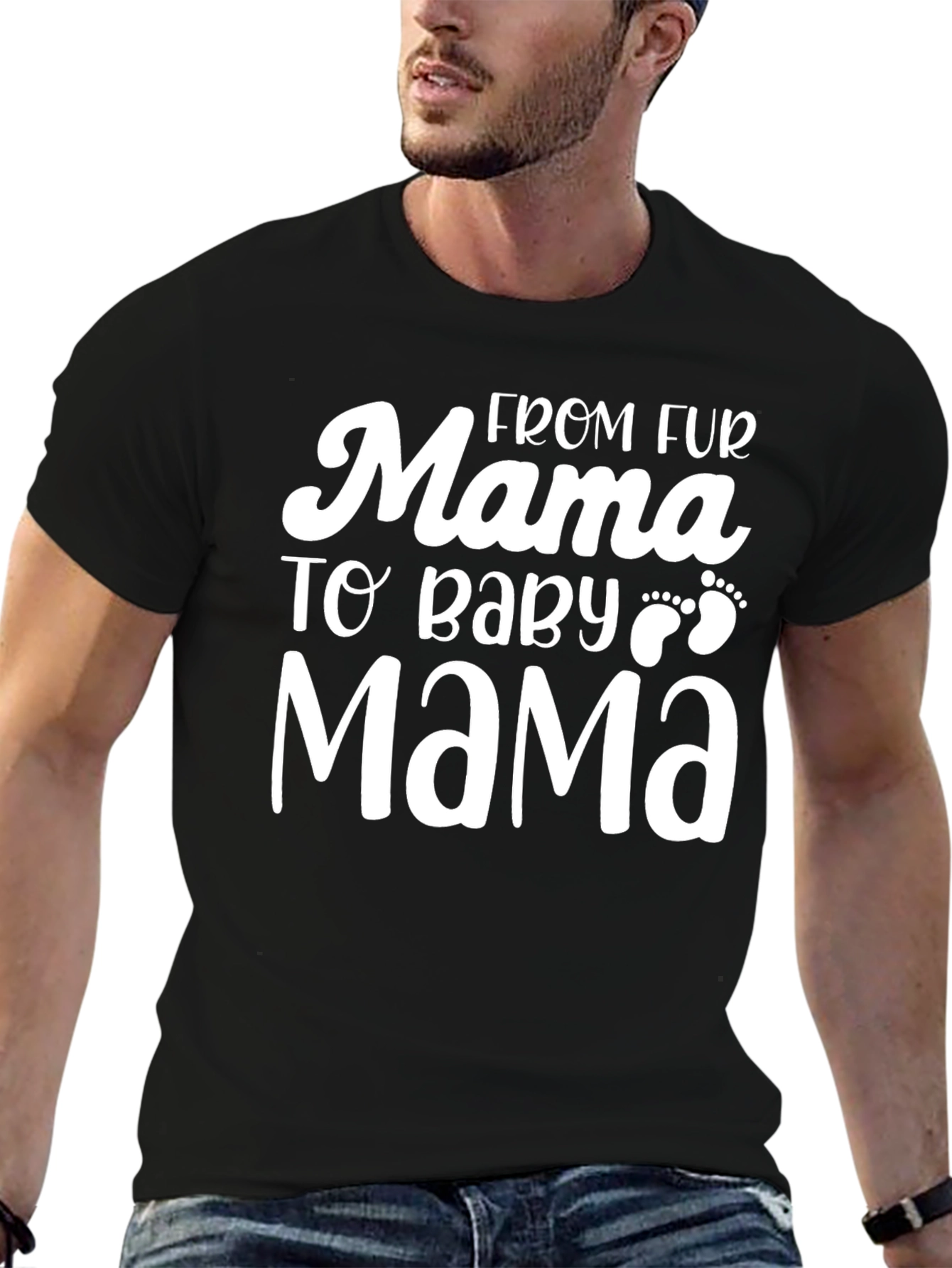 Black From Fur Mama to Baby Mama Graphic Tee view 6