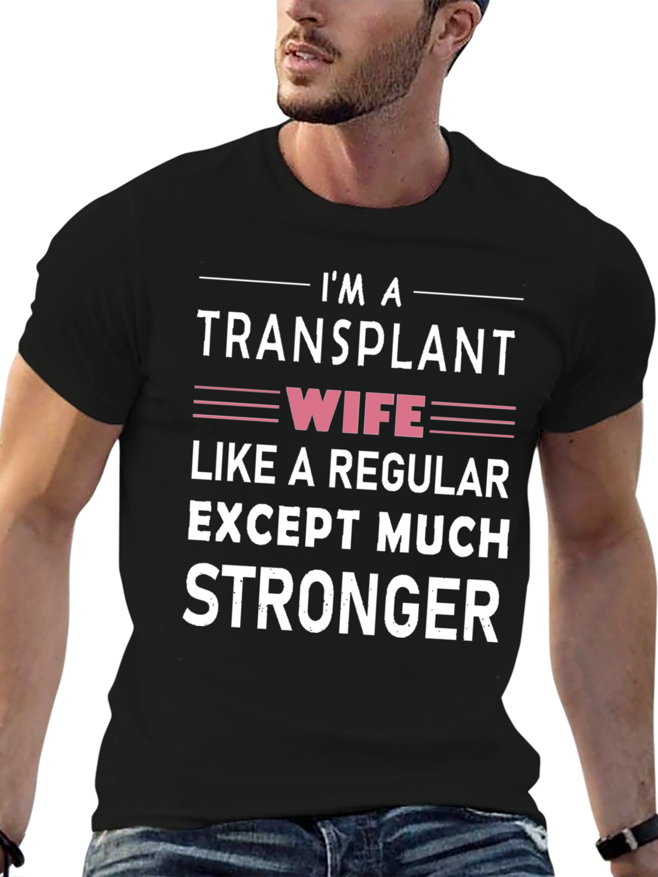 Black Transplant Wife Graphic T-Shirt - Strong & Unique view 6