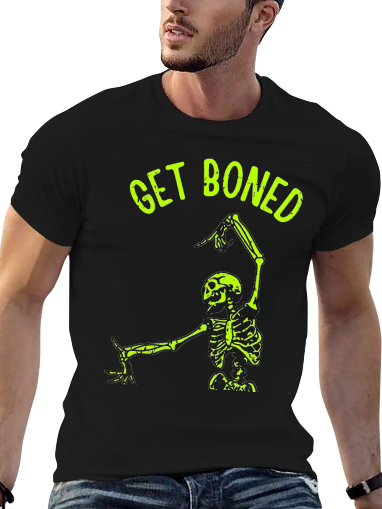 Black Get Boned Skeleton Graphic Tee - Black view 6