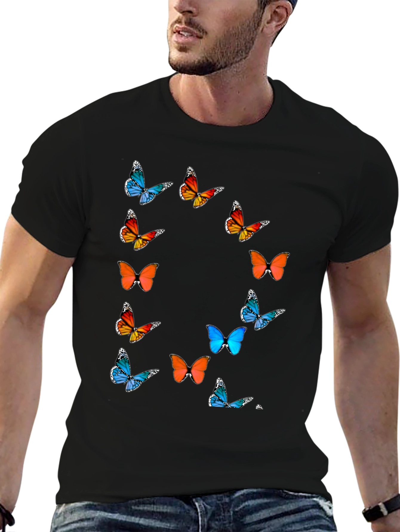 Black Butterfly Graphic T-Shirt - Stylish & Comfortable view 6