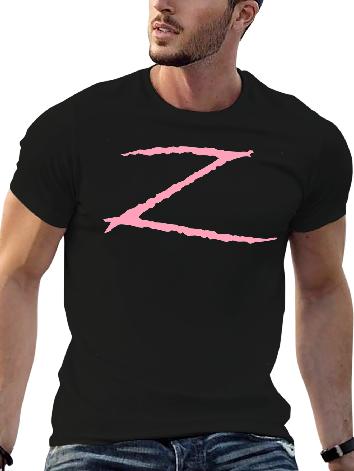 Black Pink Z Graphic Black Tee view 6
