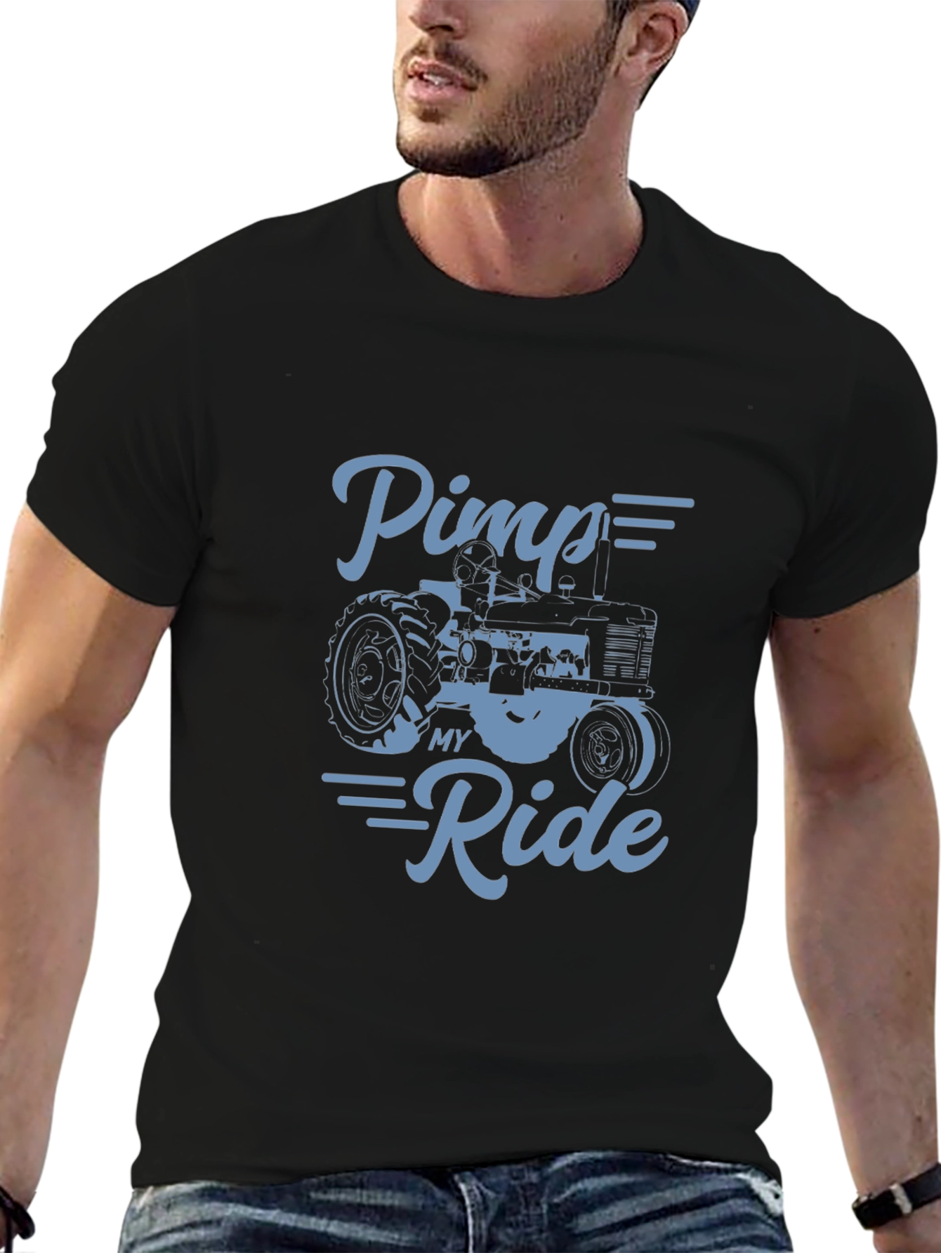 Black Pimp My Ride Tractor T-Shirt - Farm Life view 6