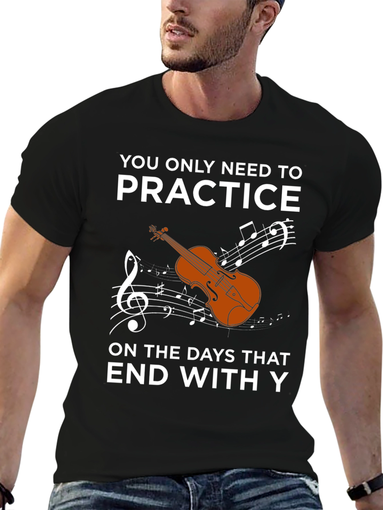 Black Practice Days Violin T-Shirt Musician view 6