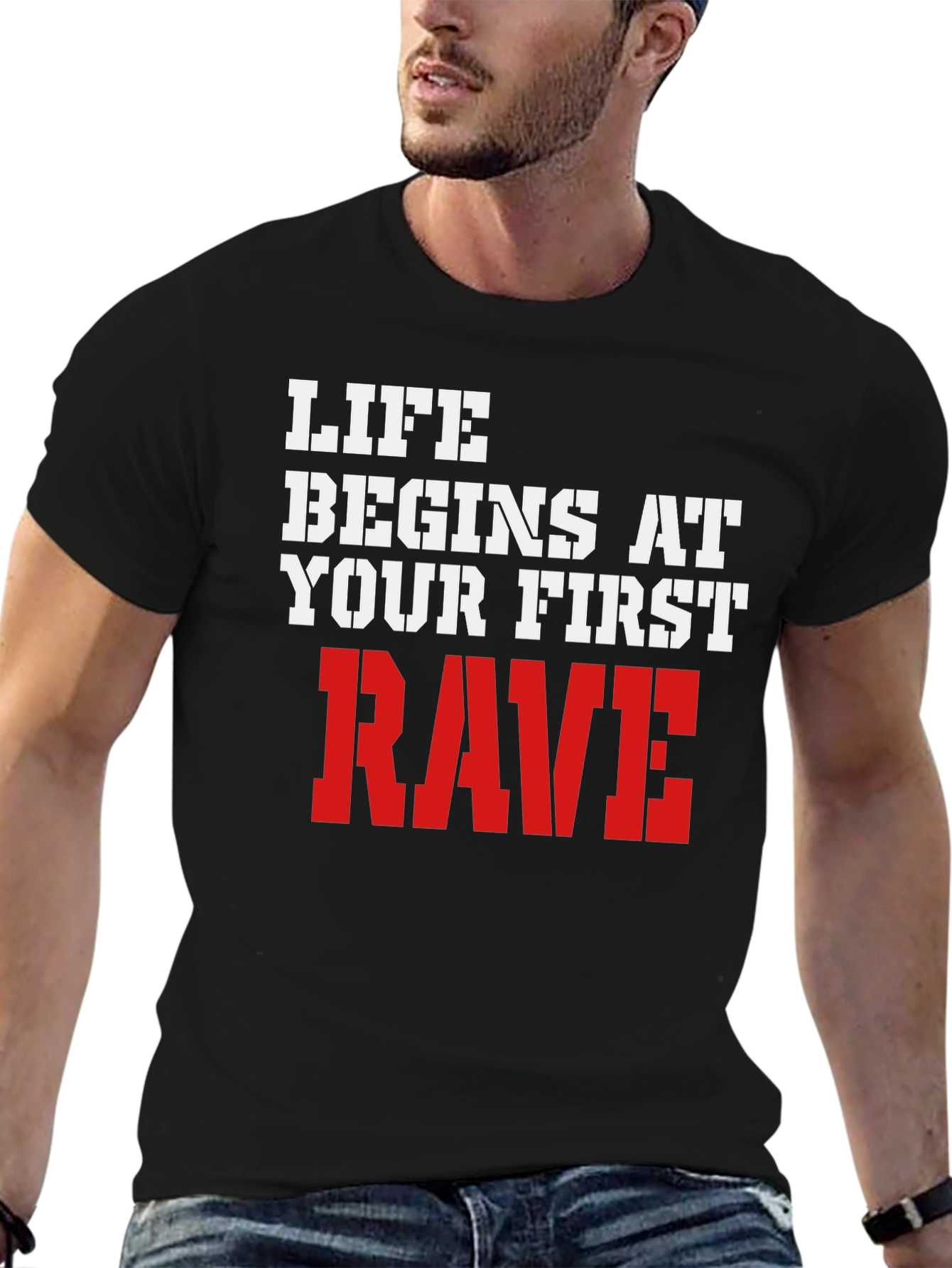 Black Life Begins at Your First Rave T-Shirt view 6