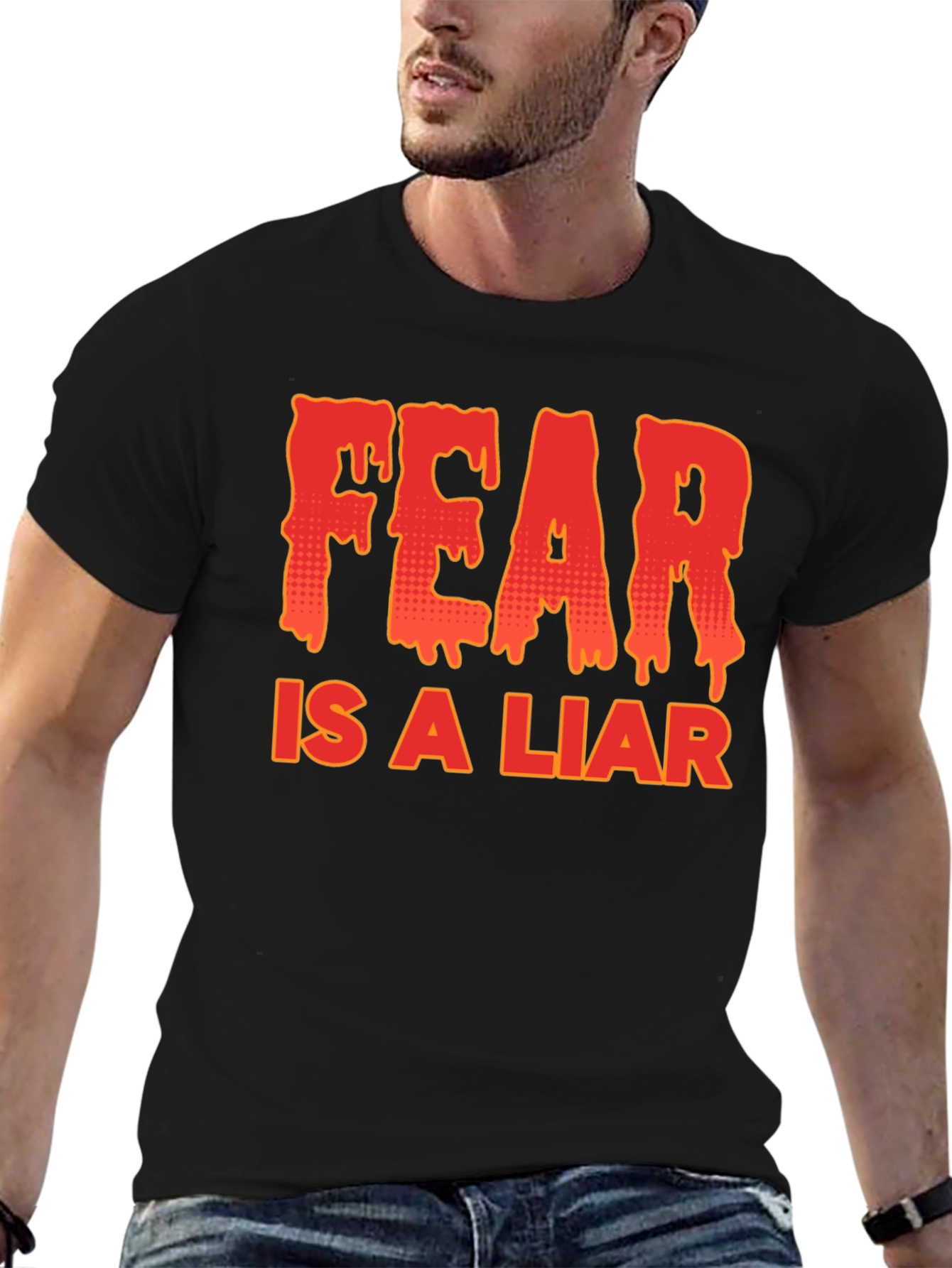 Black Fear is a Liar Graphic T-Shirt view 6