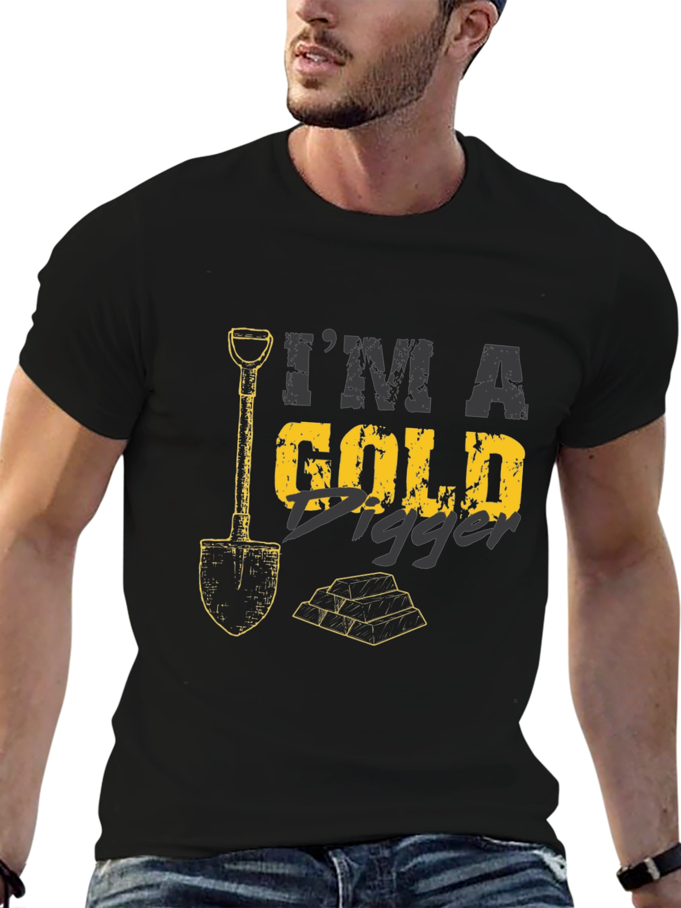 Black I'm A Gold Digger Black T-Shirt view 6